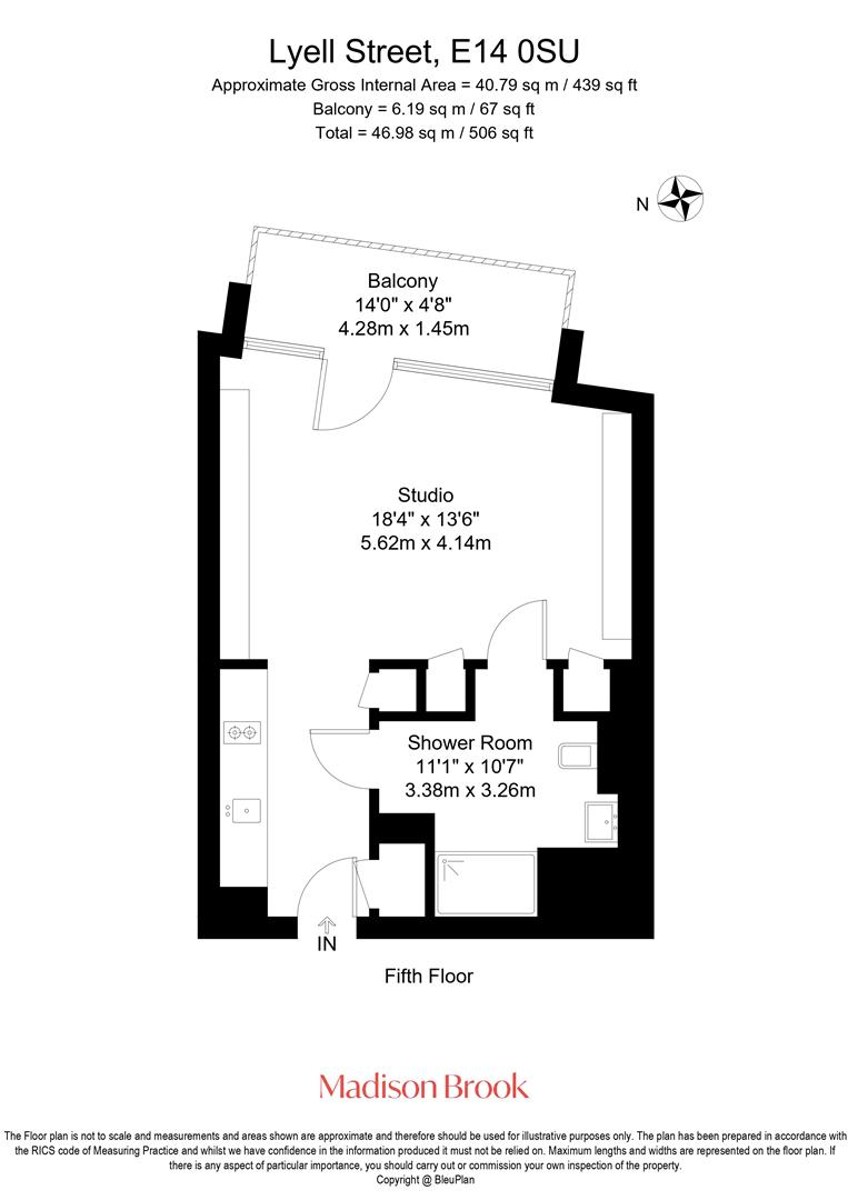 Flat 505, Astell House, London City Island floorplan