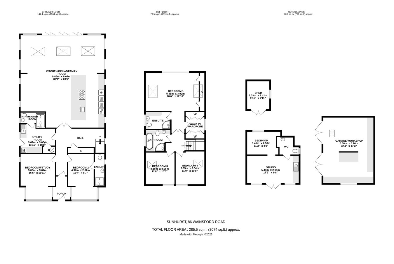 Sunhurst, 86, Wainsford Road, Lymington floorplan