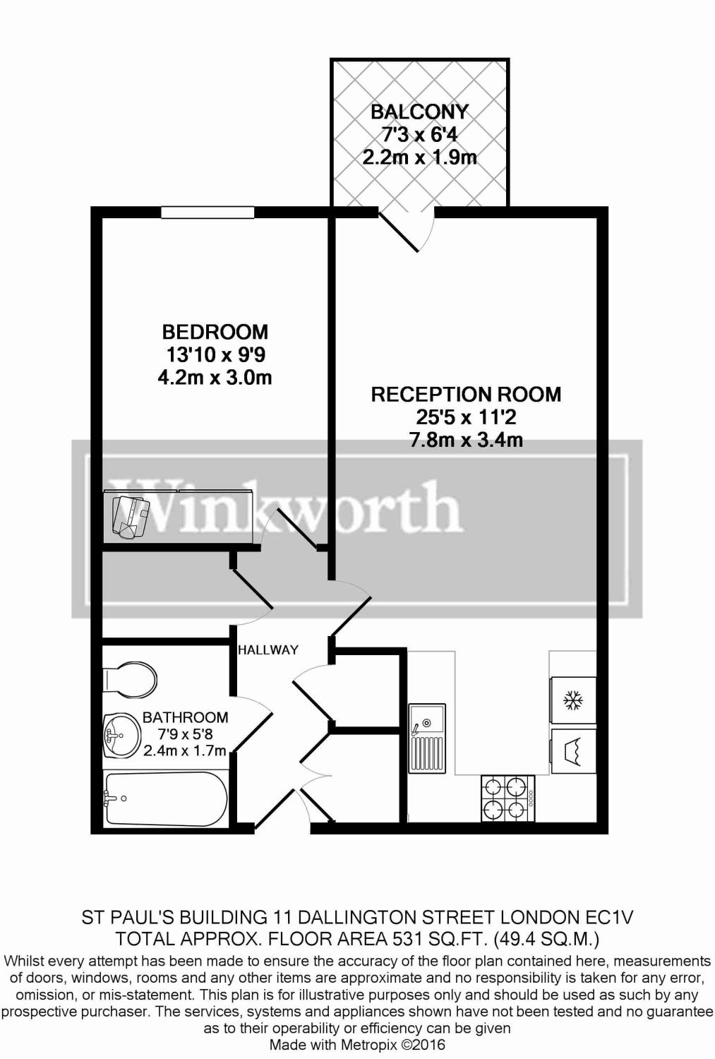 1 Bedrooms Flat to rent in St Paul's Building, Dallington St, Clerkenwell, London EC1V