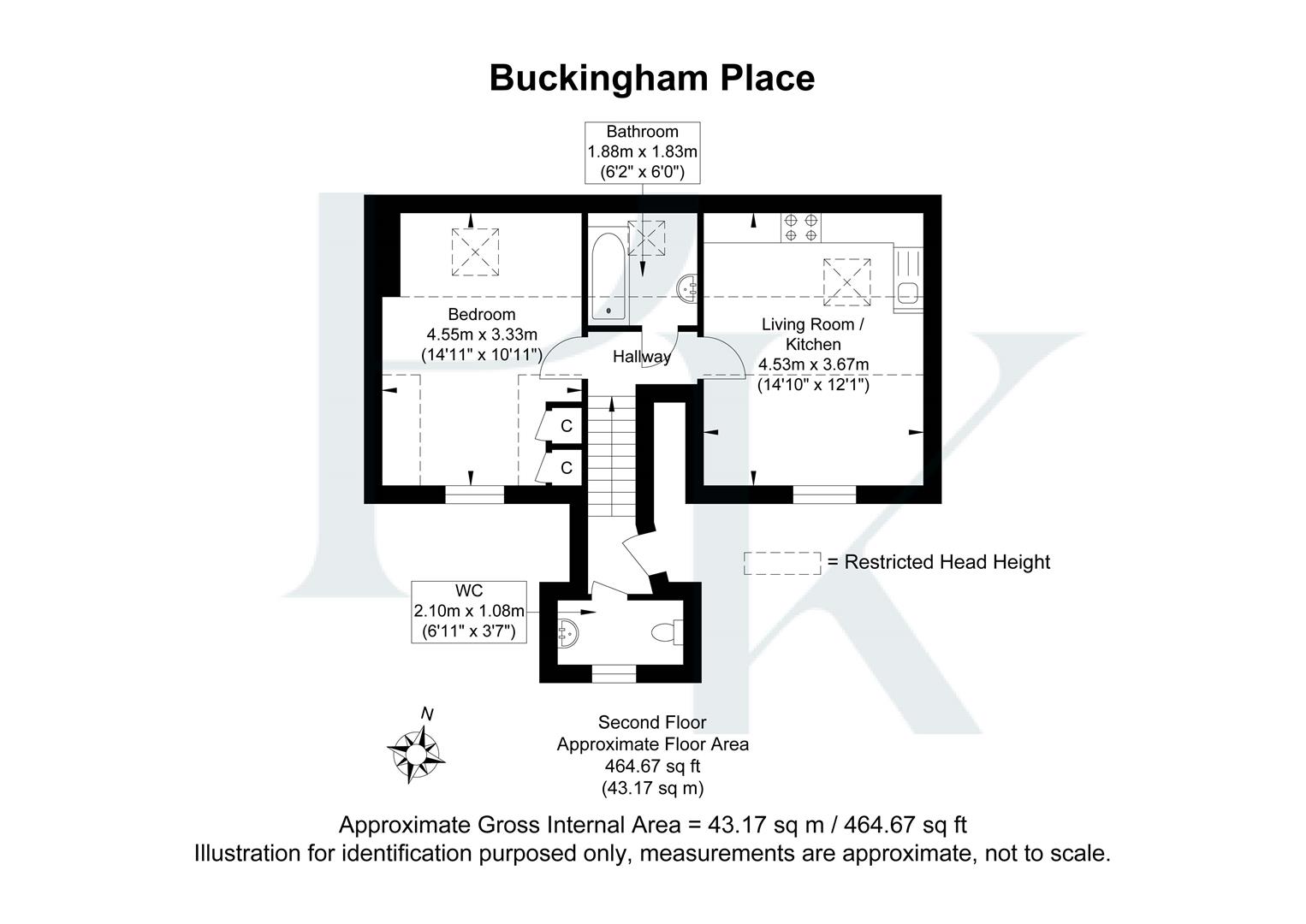 Flat 7, 10, Buckingham Place, Brighton floorplan