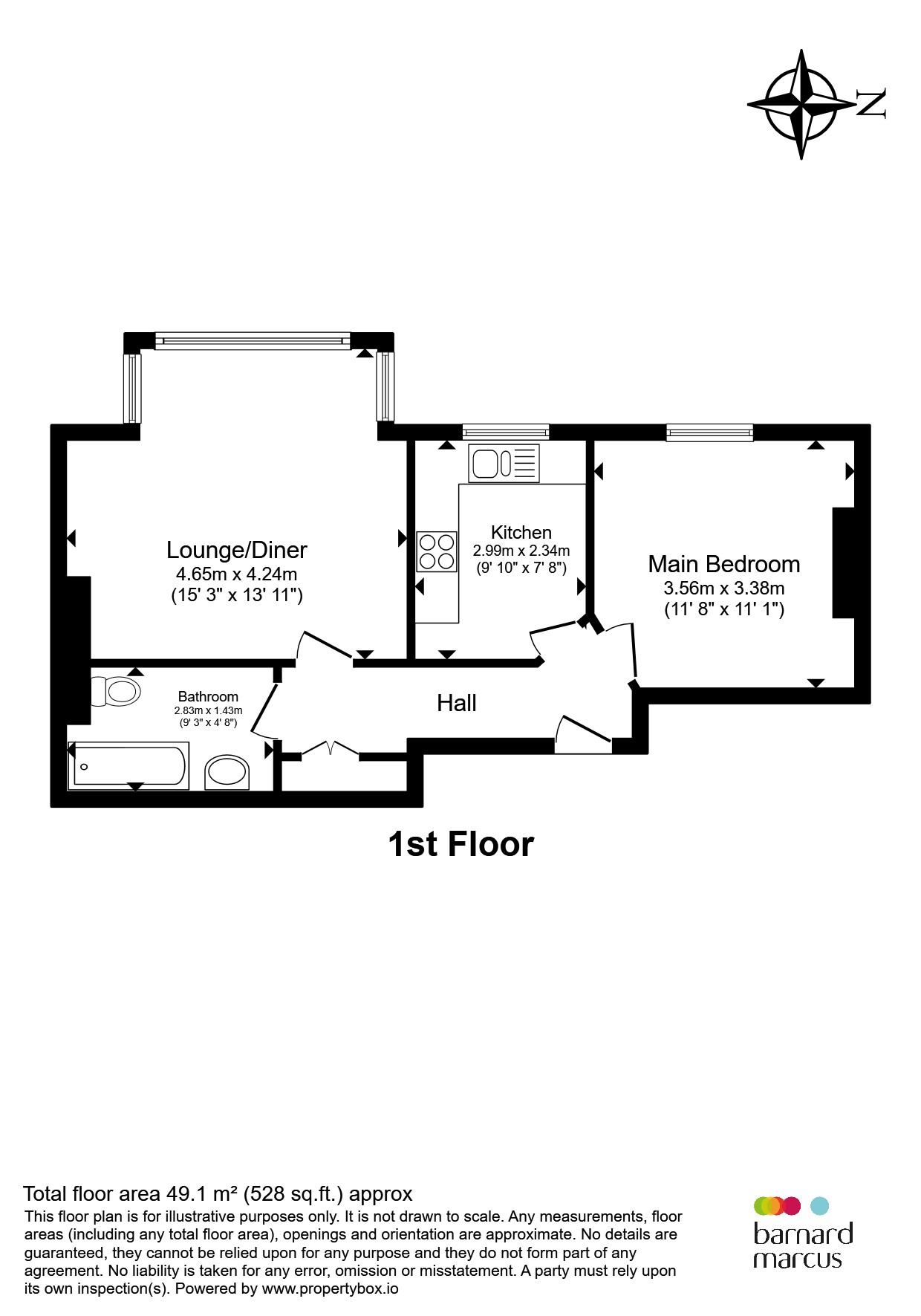 Flat D, 990-992, High Road, London floorplan