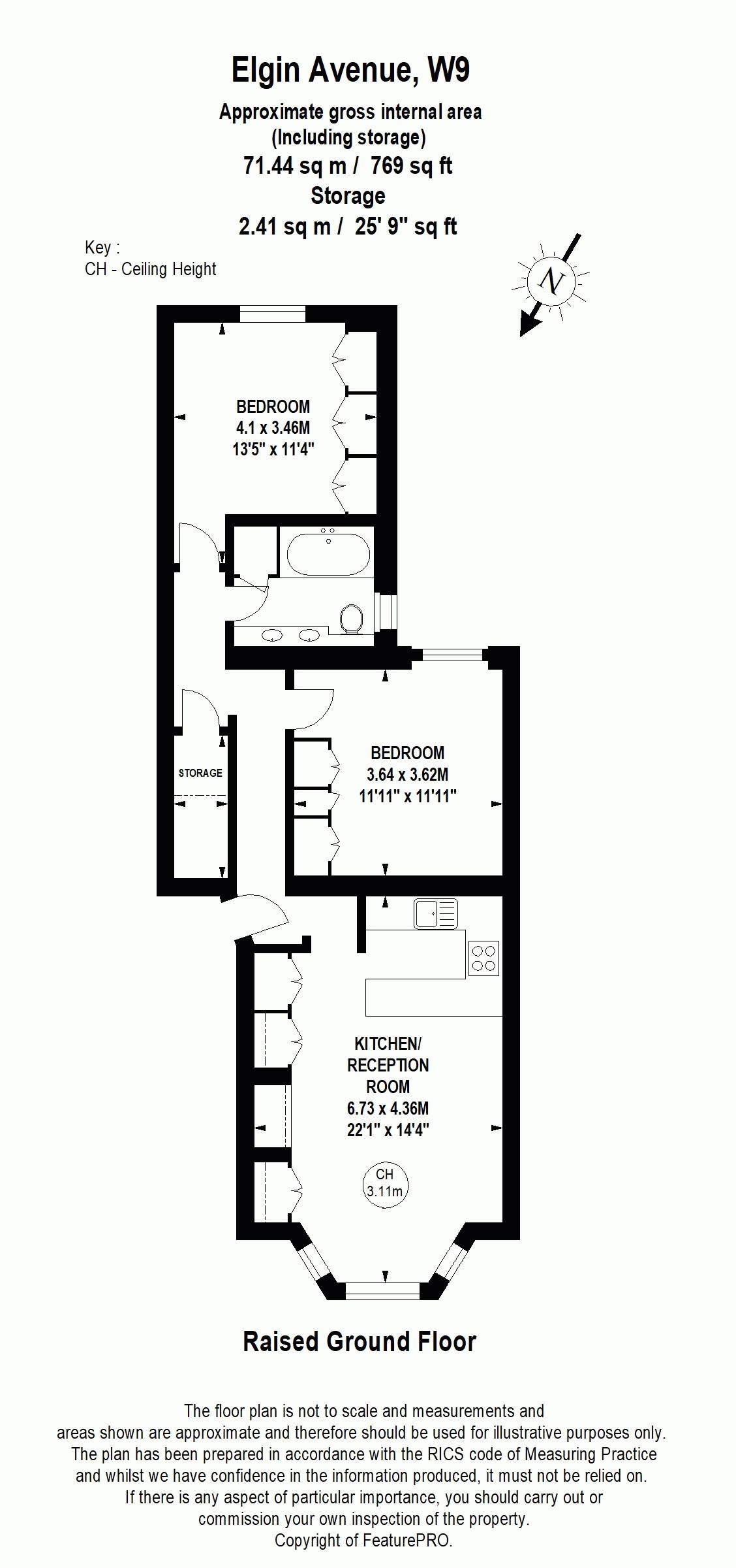 2 Bedrooms Flat to rent in Elgin Avenue, London W9