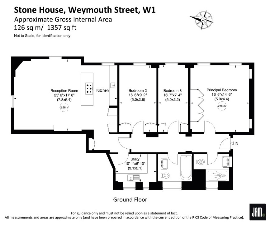 Flat 1C Stone House, 9 Weymouth Street, London floorplan