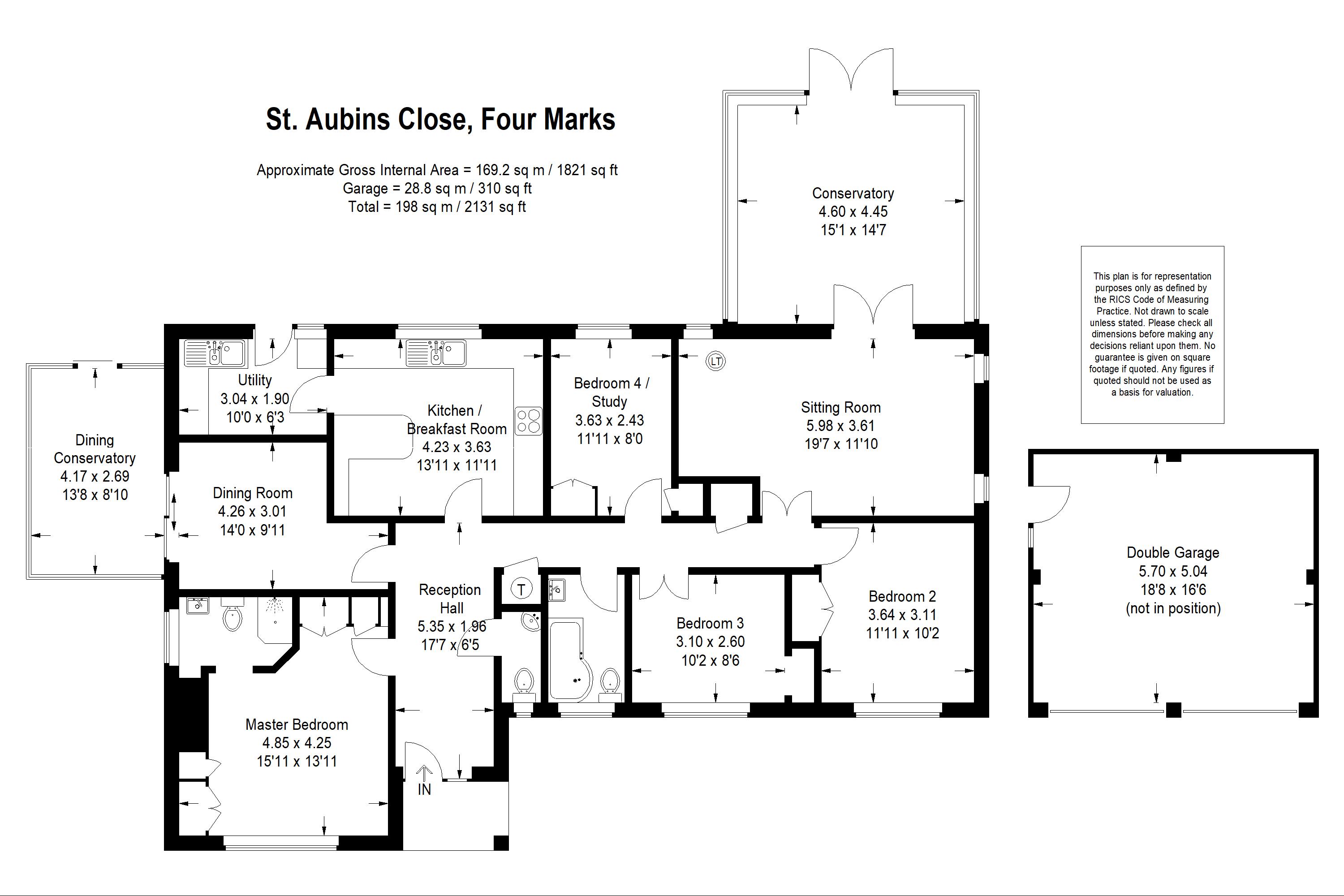 4 Bedrooms Detached bungalow for sale in St. Aubins Close, Four Marks, Alton, Hampshire GU34