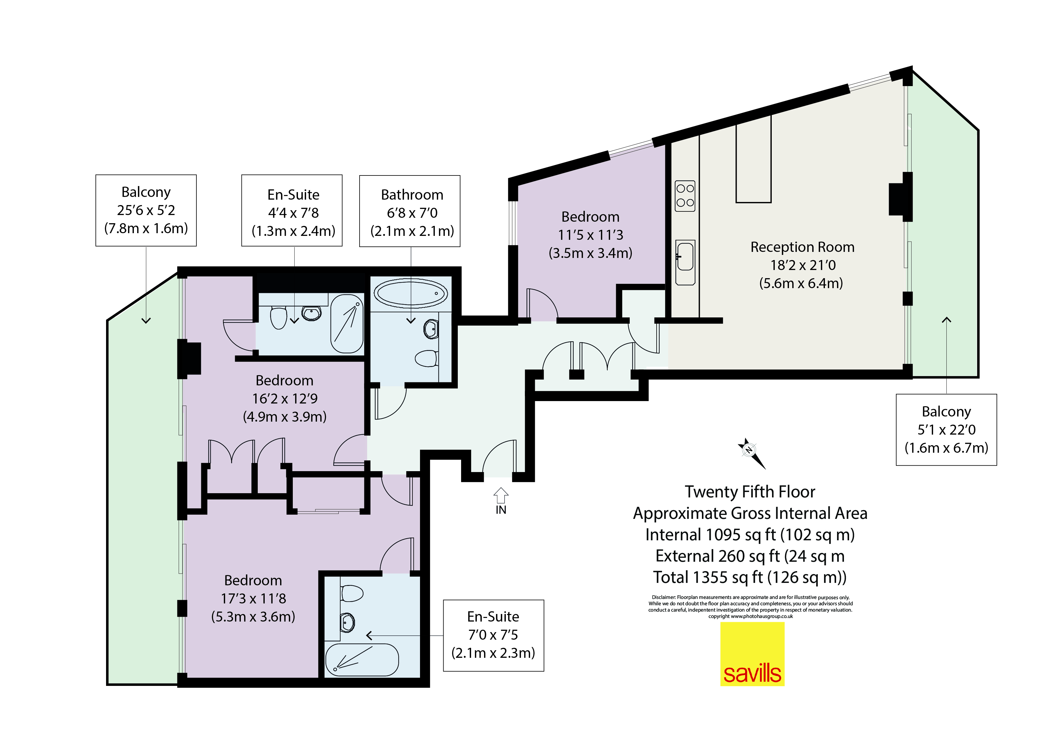 2503, Dollar Bay Point, Canary Wharf floorplan