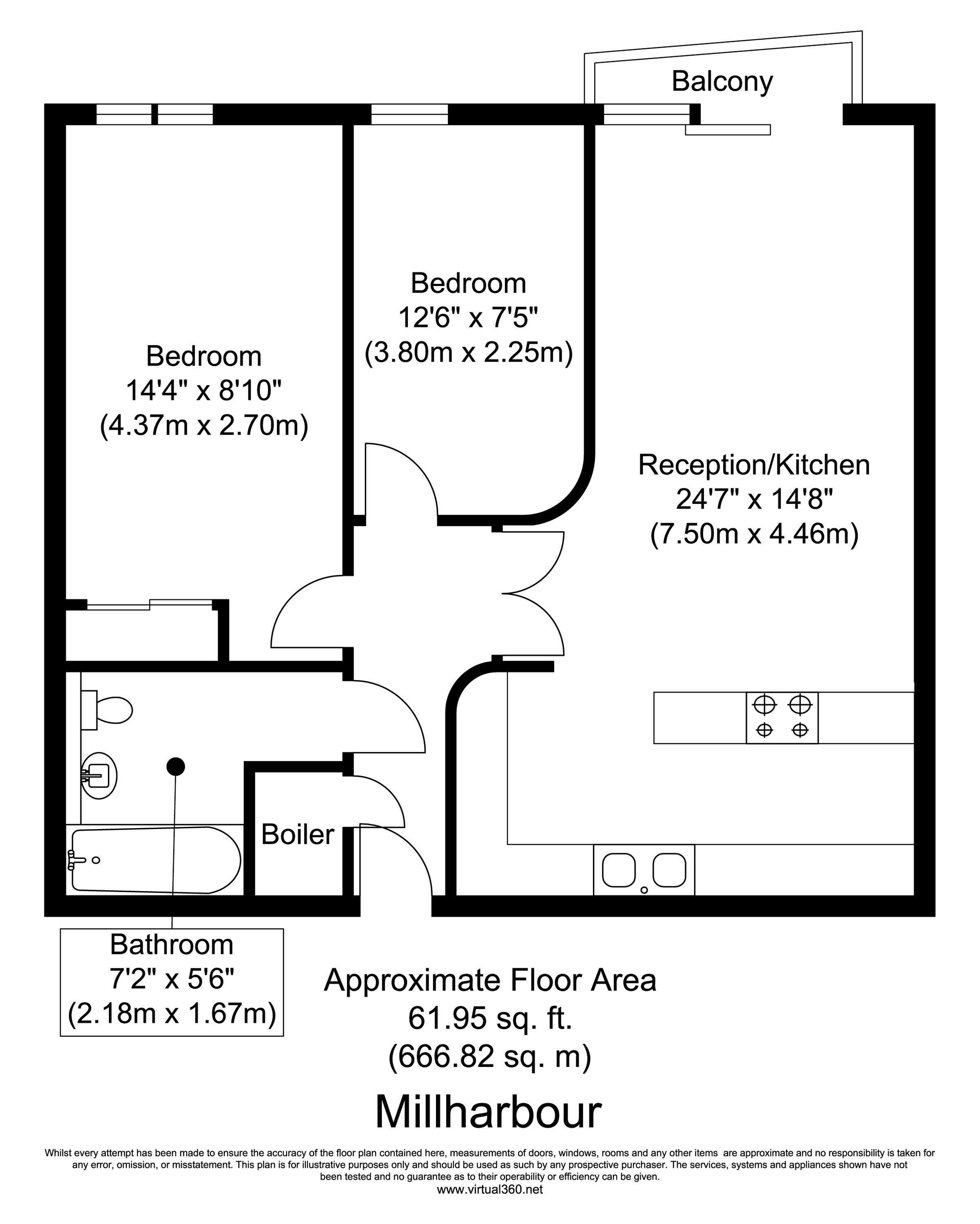 2 Bedrooms Flat to rent in Millharbour, South Quay E14