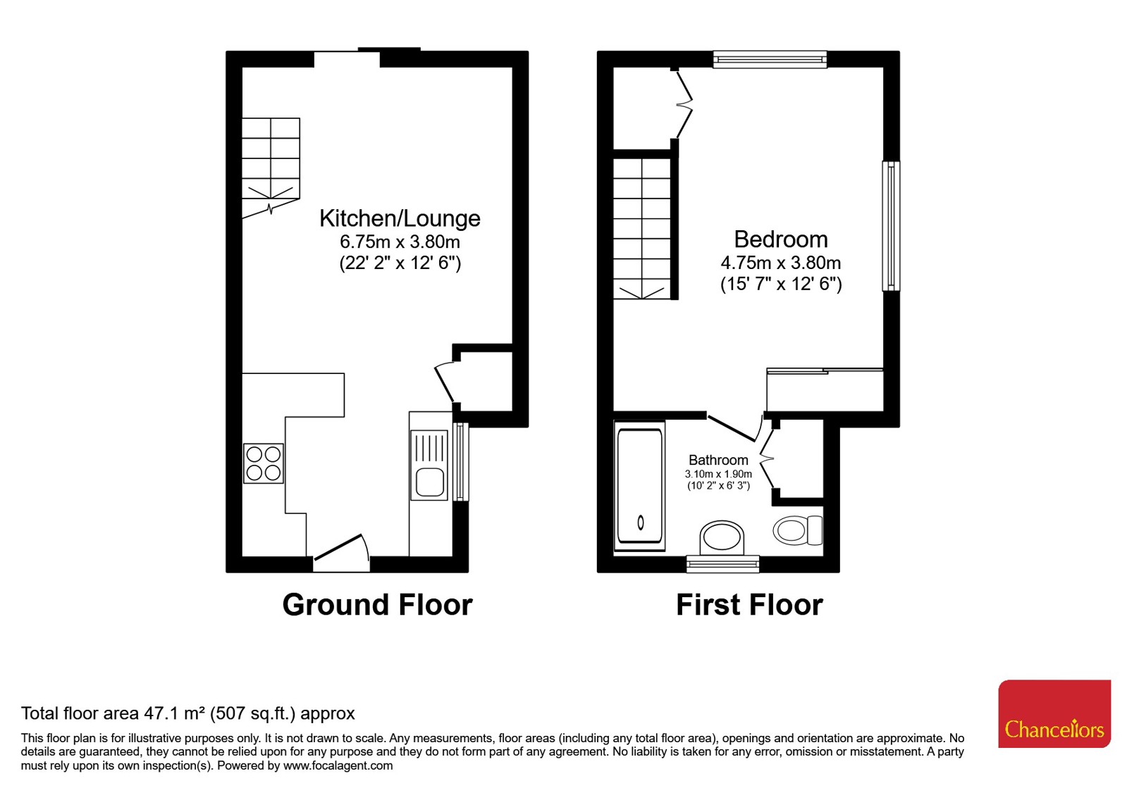 Flat C, 7, Queens Road, Newbury floorplan