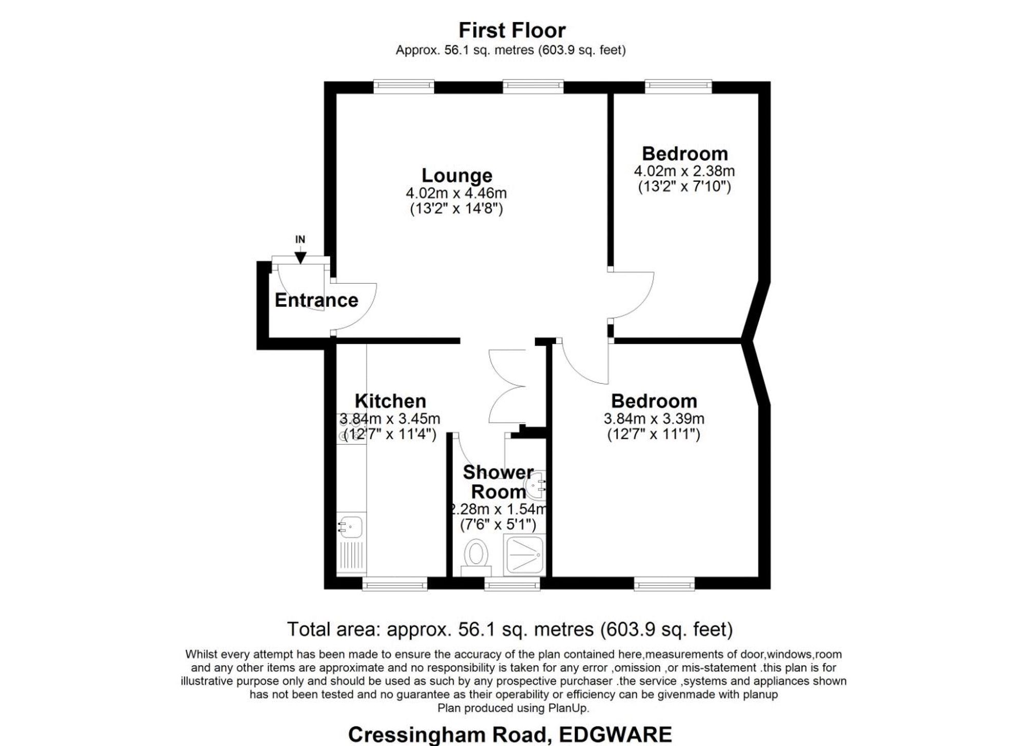 60 Cressingham Road, Edgware floorplan