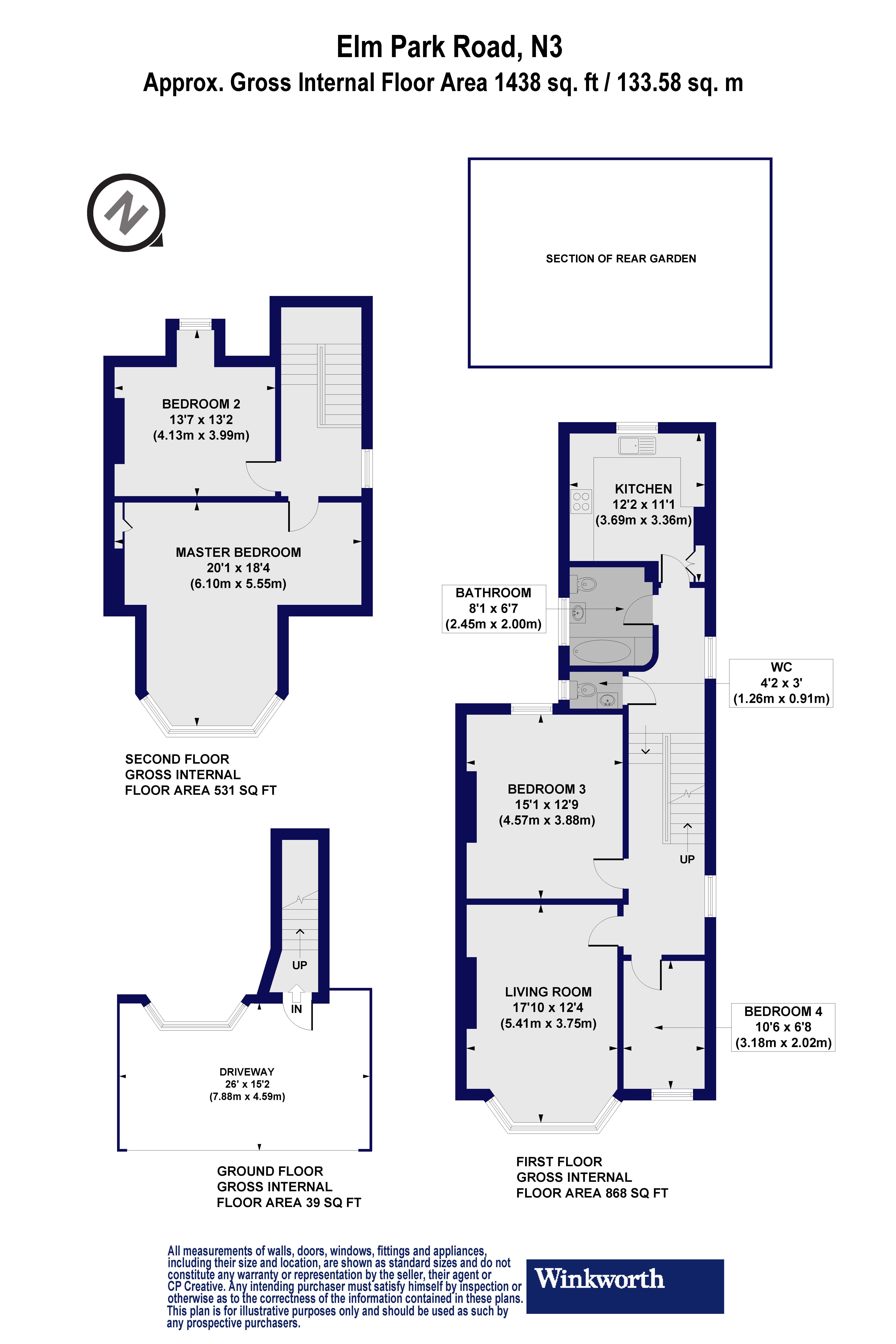 First Floor Flat, 19, Elm Park Road, London floorplan