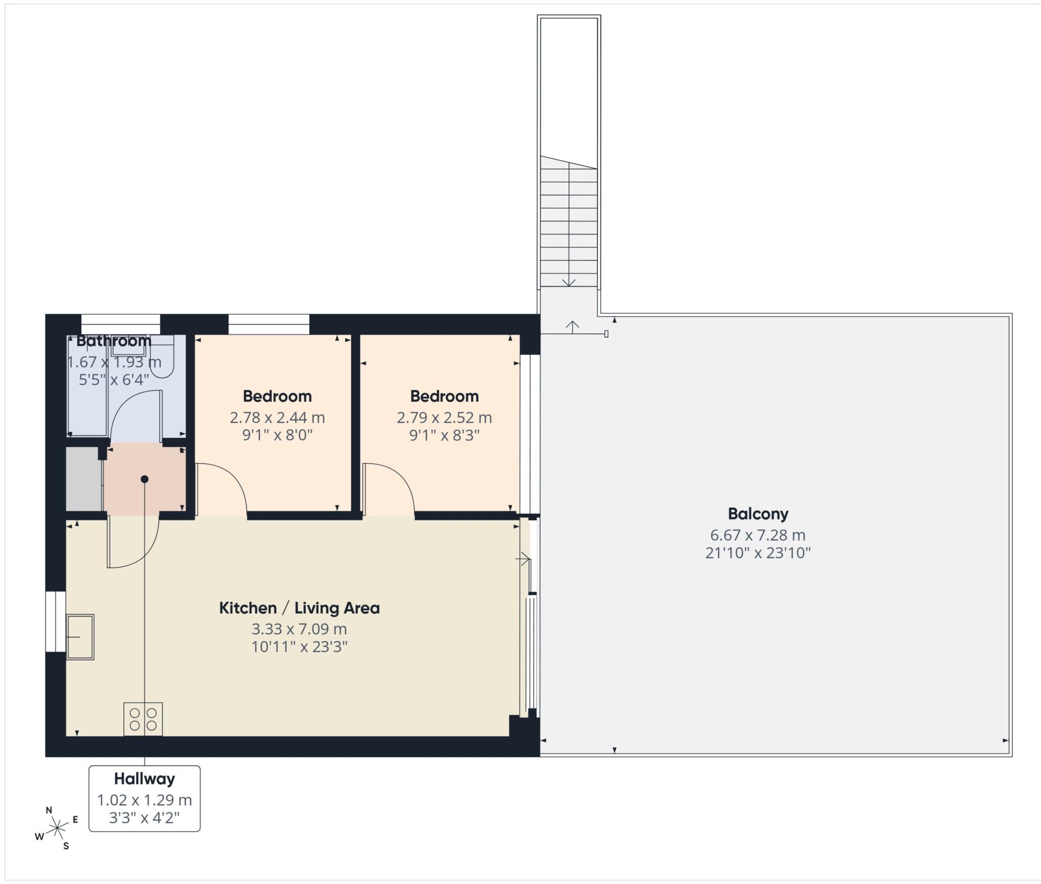 116 Hillside Villas, Millendreath Beach Resort, Looe floorplan