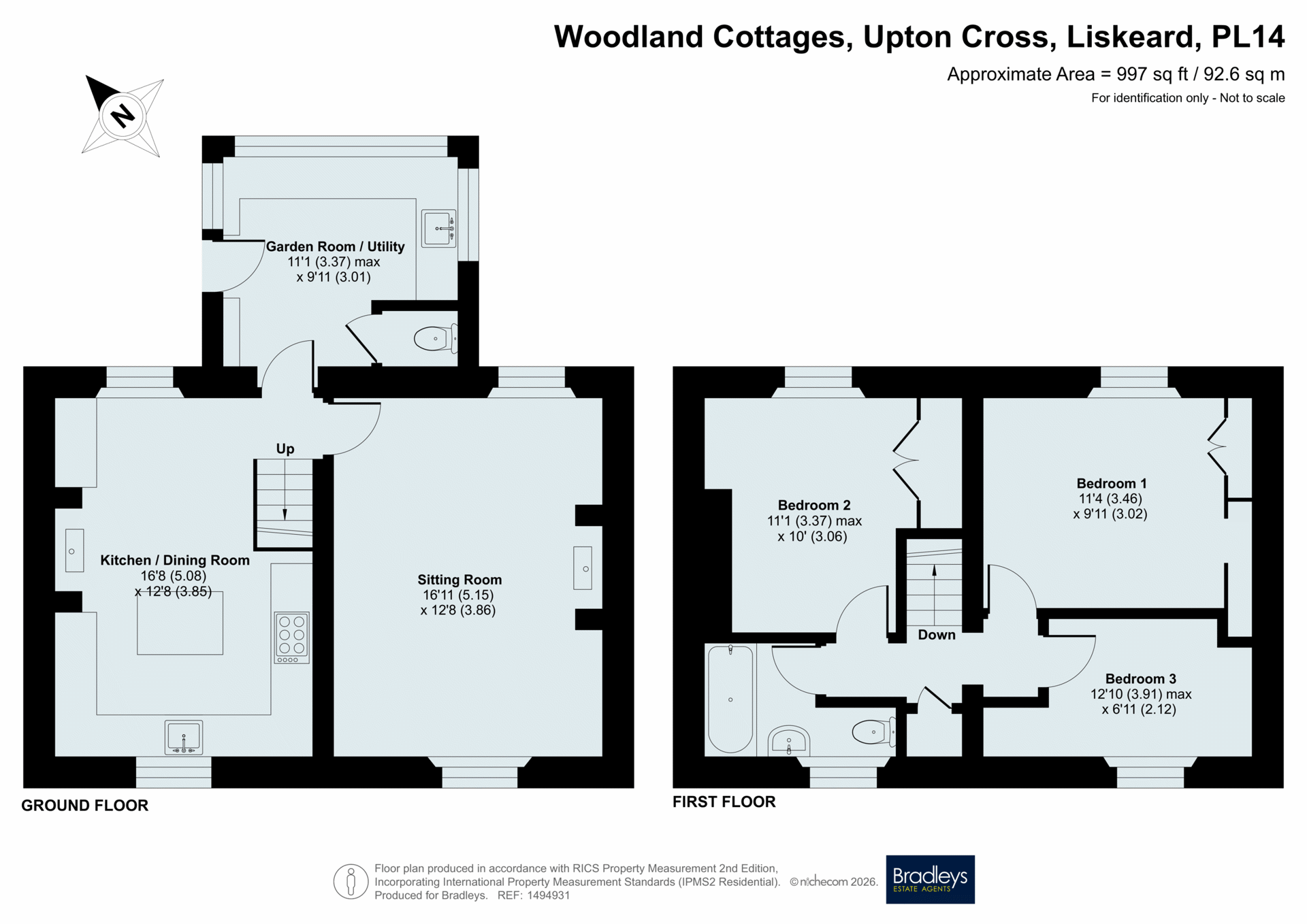 1 Woodland Cottages, Upton Cross Liskeard Cornwall, Cornwall floorplan