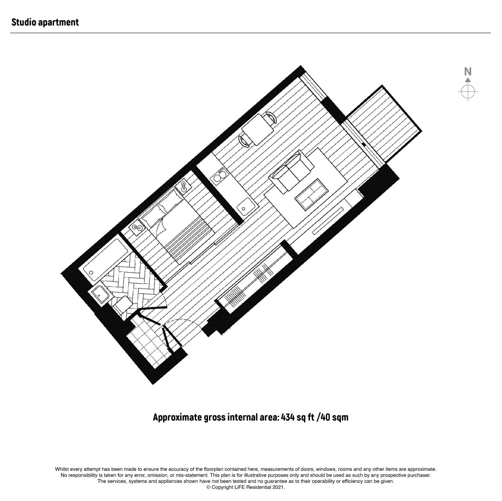 509 Stage Apartments, 22, Hewett Street, London floorplan