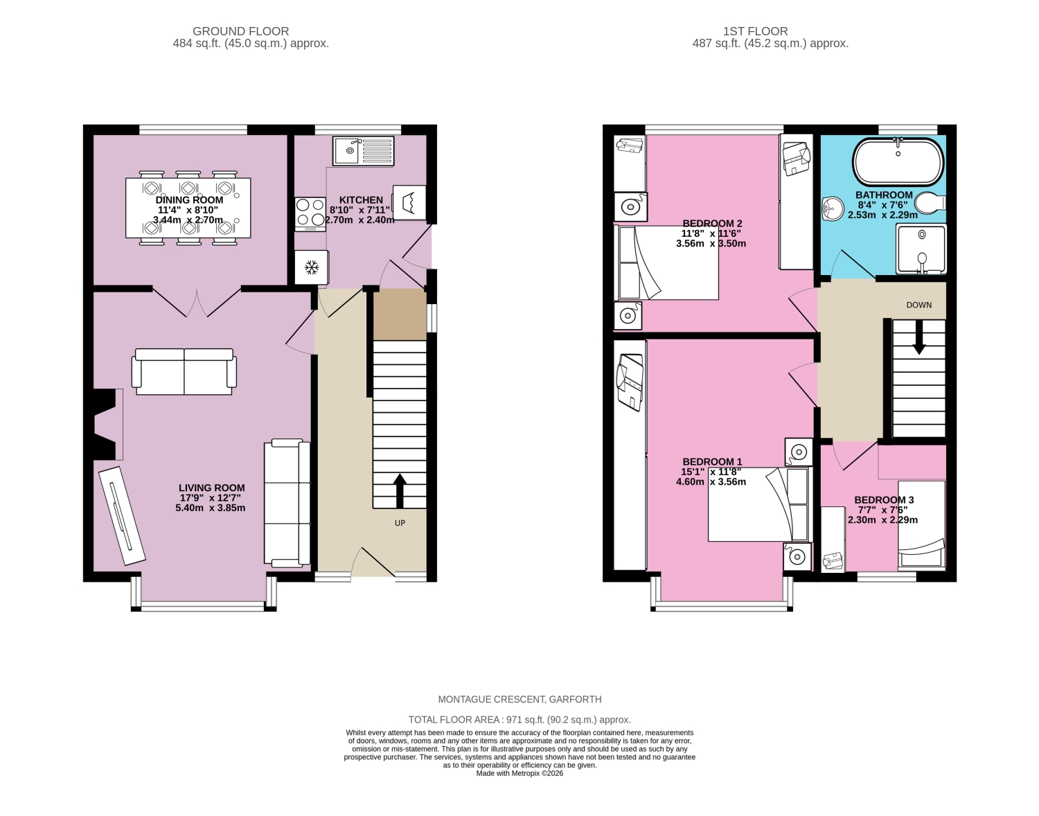 29, Montague Crescent Garforth, Leeds floorplan