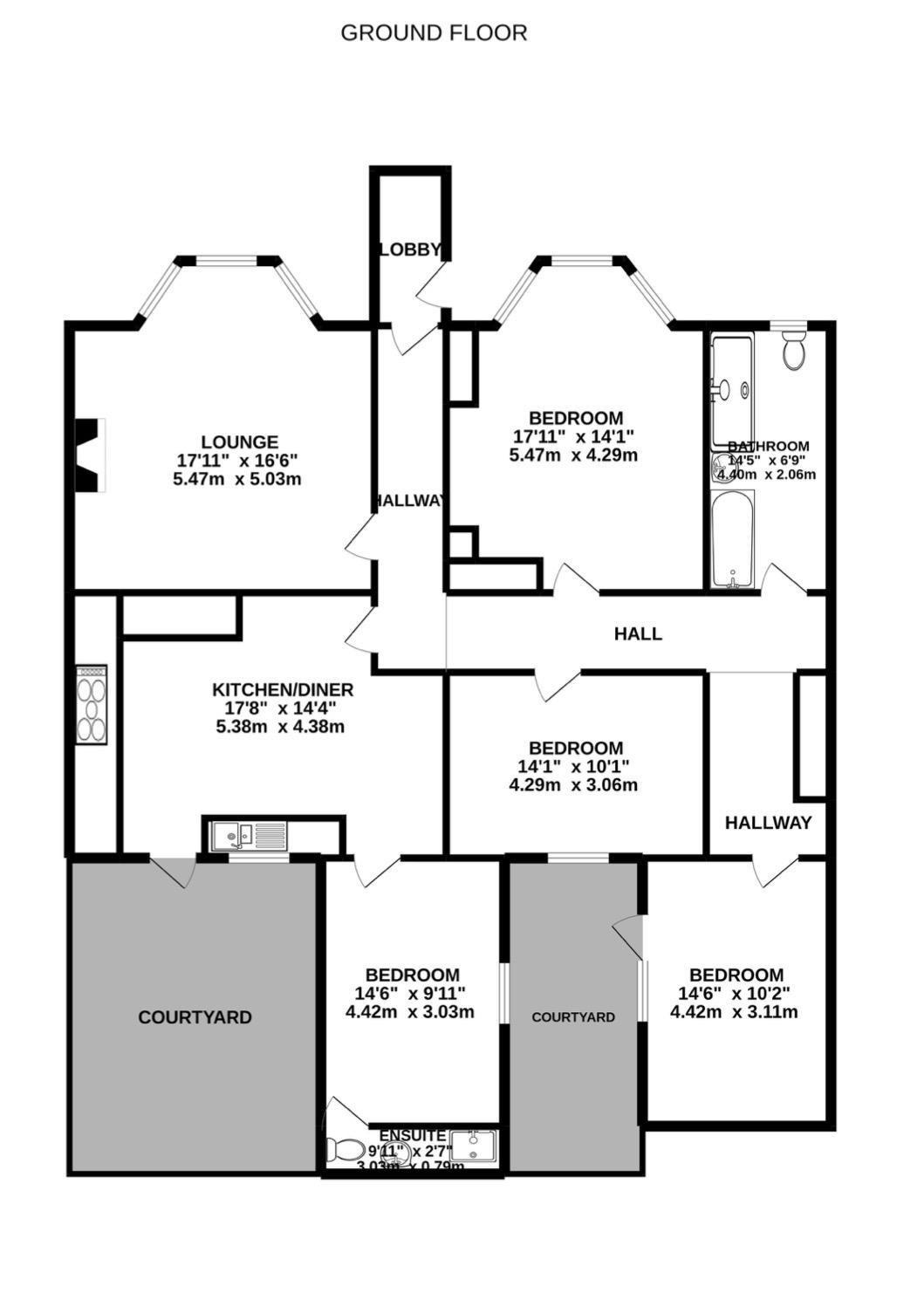 35,Flat 1, Dalby Square, Margate floorplan