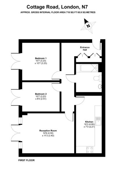 Flat 2, 3, Cottage Road, London floorplan
