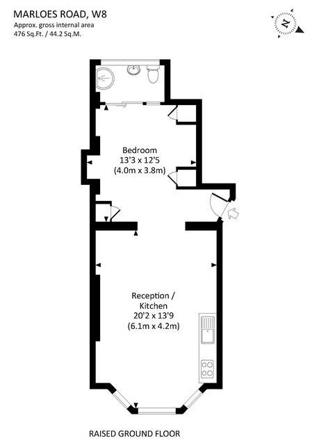 1 Bedrooms Flat to rent in Marloes Road, Kensington W8