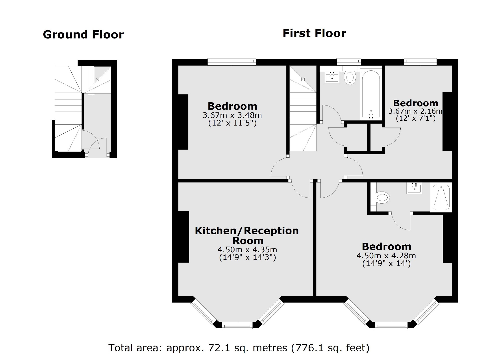Top Floor Flat, 64, Avignon Road, London floorplan