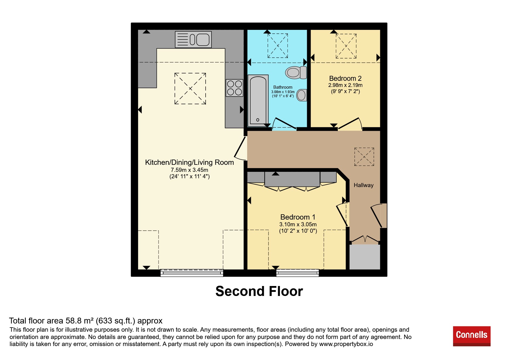 Flat 12, Rookwood Place, 13, London Road South, Redhill floorplan