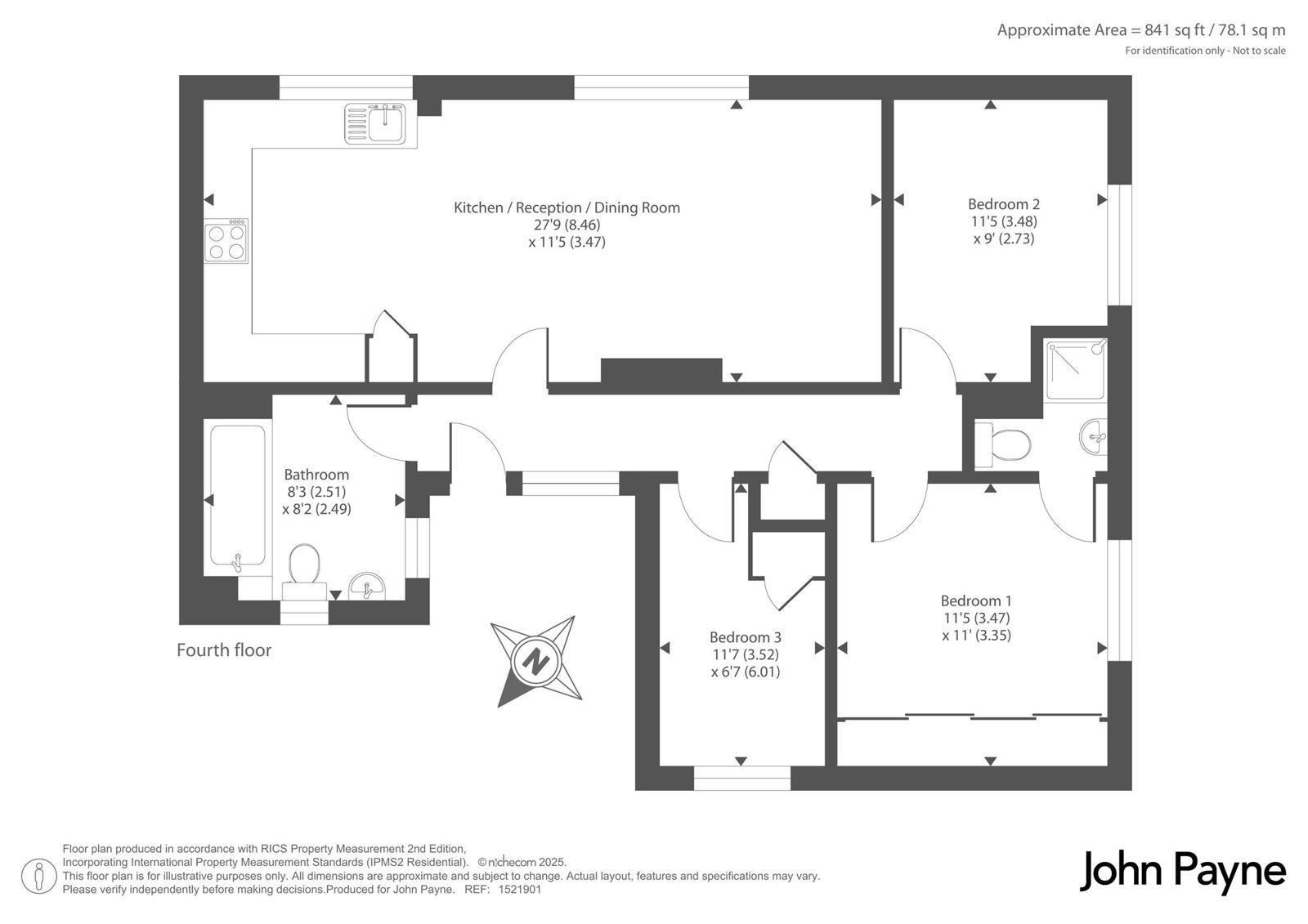 Flat 13, Paynell Court,, Lawn Terrace, London floorplan