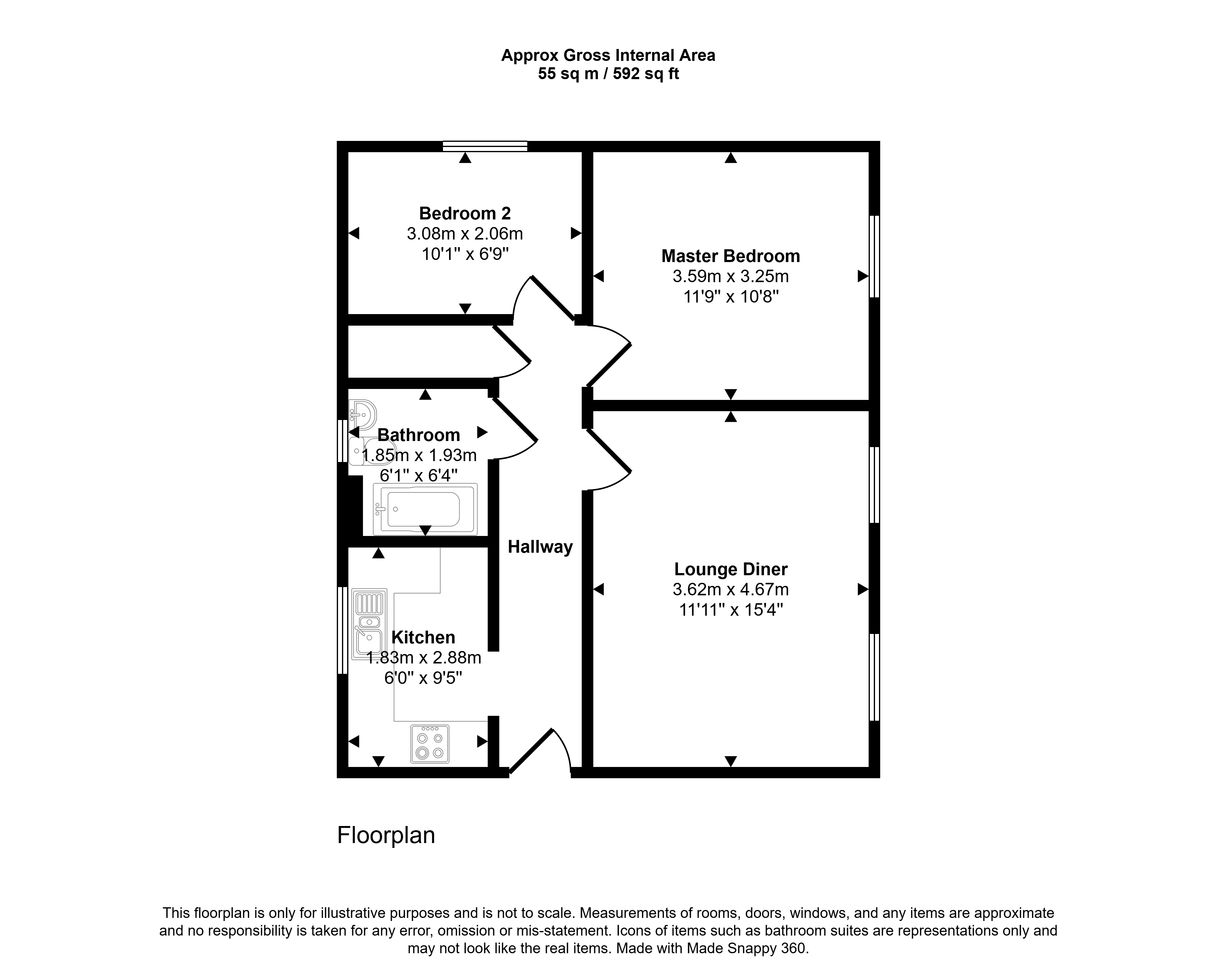 5, Burdon Court, Peterlee floorplan