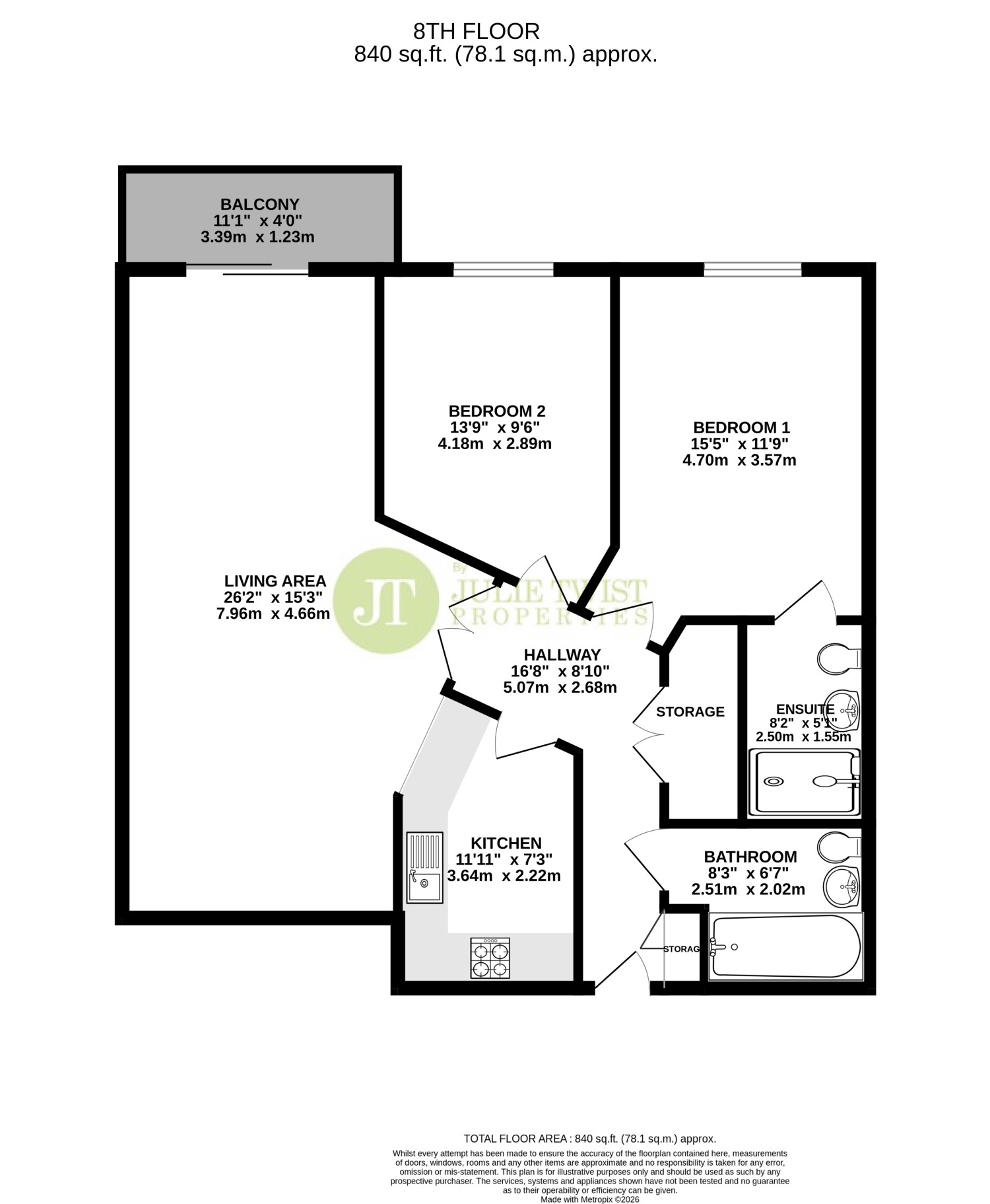 Apartment 807, Imperial Point, The Quays, Salford floorplan