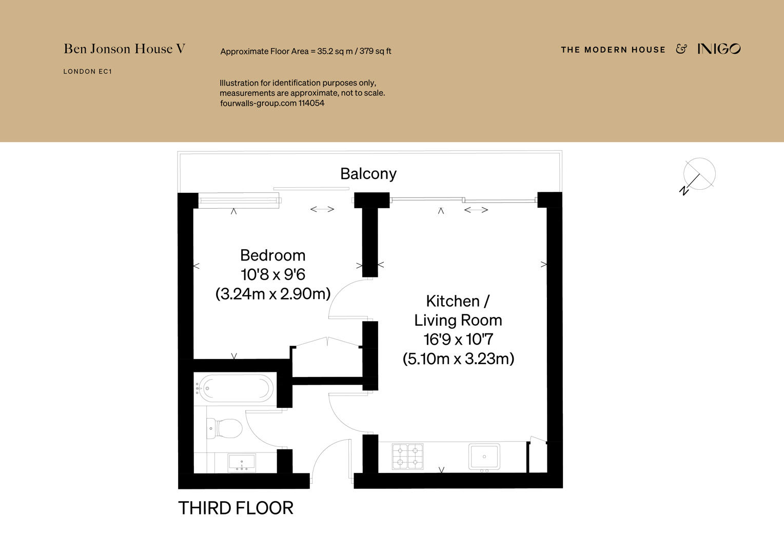 Flat 357, Ben Jonson House, Barbican, London floorplan