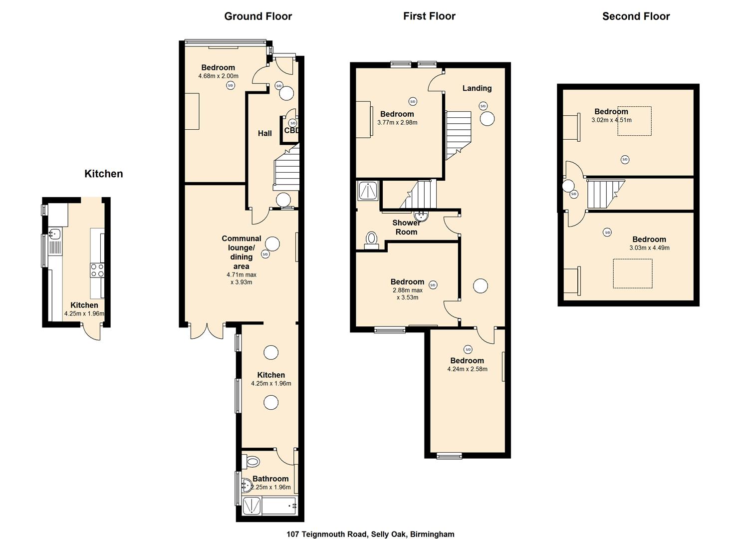 qw8c4as78gv7, v4asdg74a8gb, Teignmouth Road, Selly Oak, Birmingham floorplan