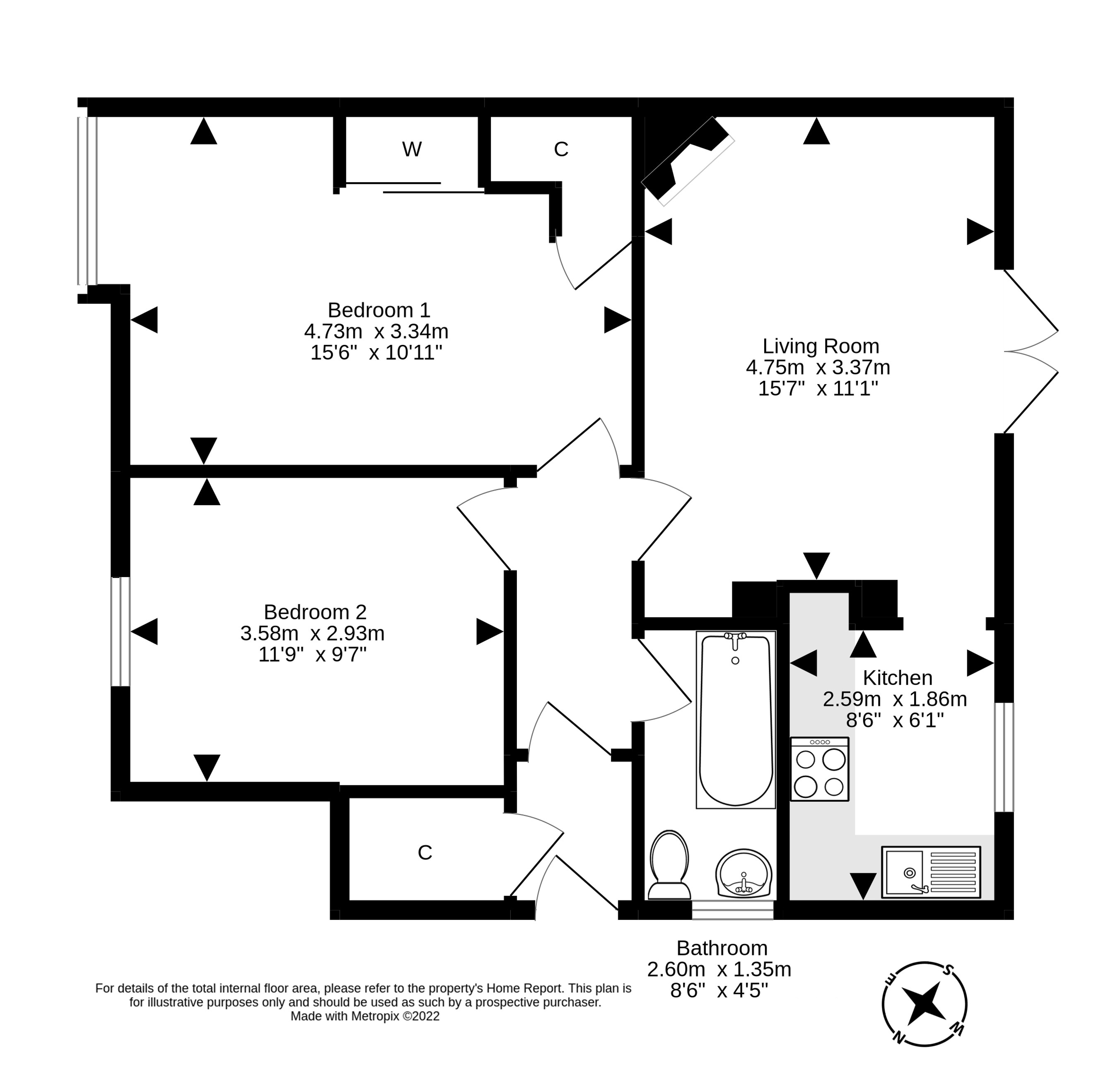 156 Boswall Parkway, Boswall, Edinburgh EH5, 2 bedroom flat for sale