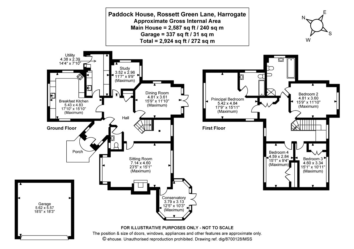 Paddock House, 9, Rossett Green Lane, North Yorkshire floorplan