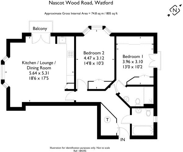 2 Bedrooms Flat for sale in Harmonia Court, Nascot Wood Road, Watford, Hertfordshire WD17