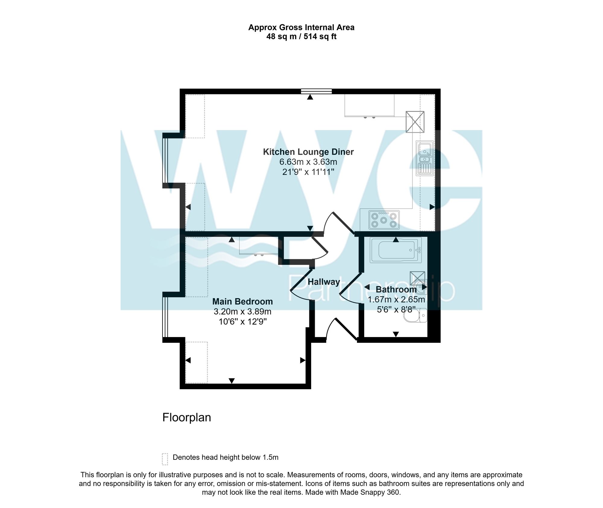 Flat 14 Queens Court, 352 Amersham Road, Hazlemere, High Wycombe floorplan