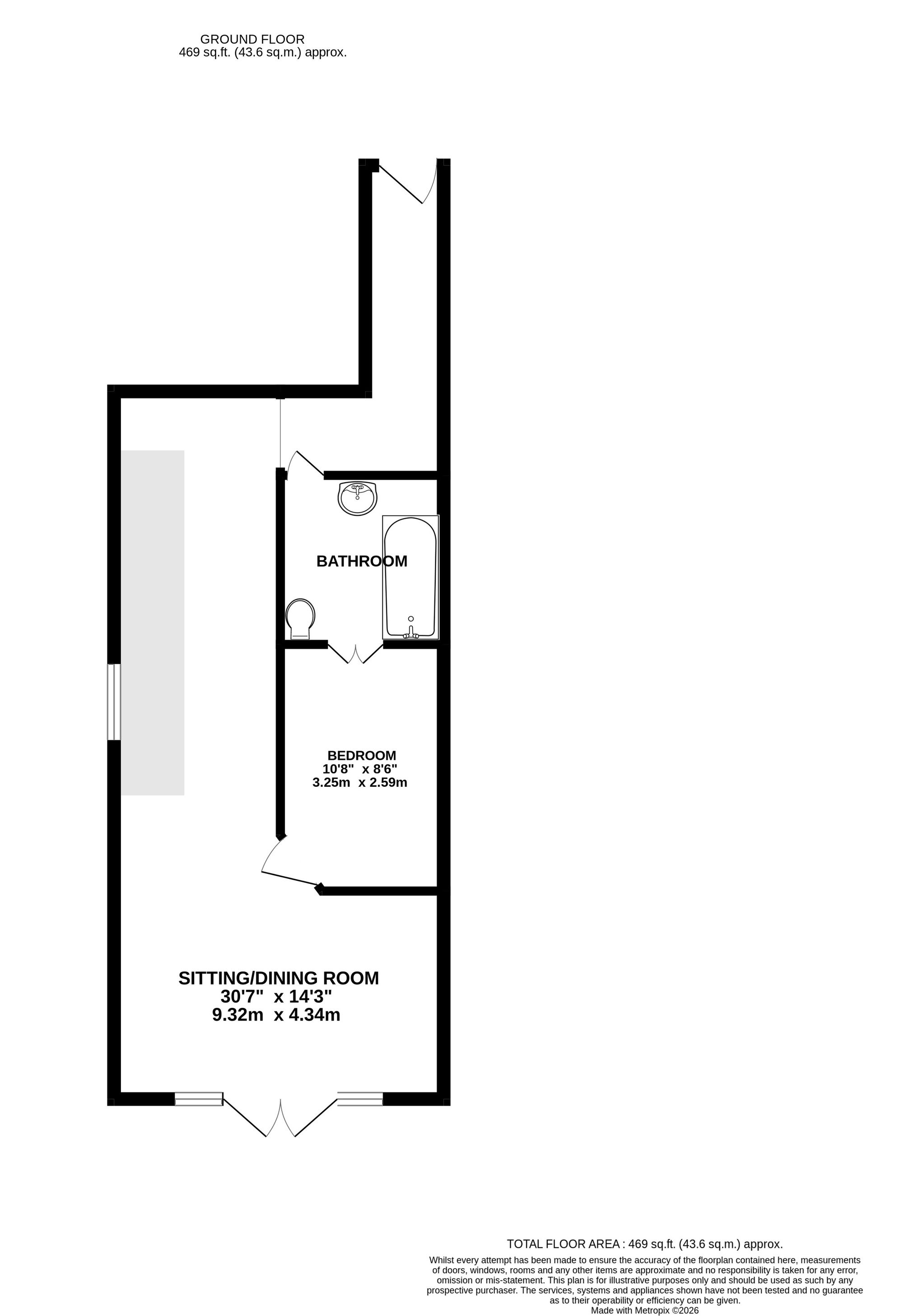 3B Buckingham Place, Bristol floorplan