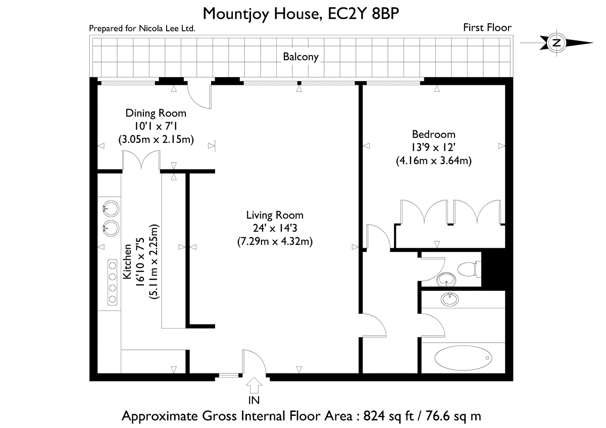 108, Mountjoy House, London floorplan