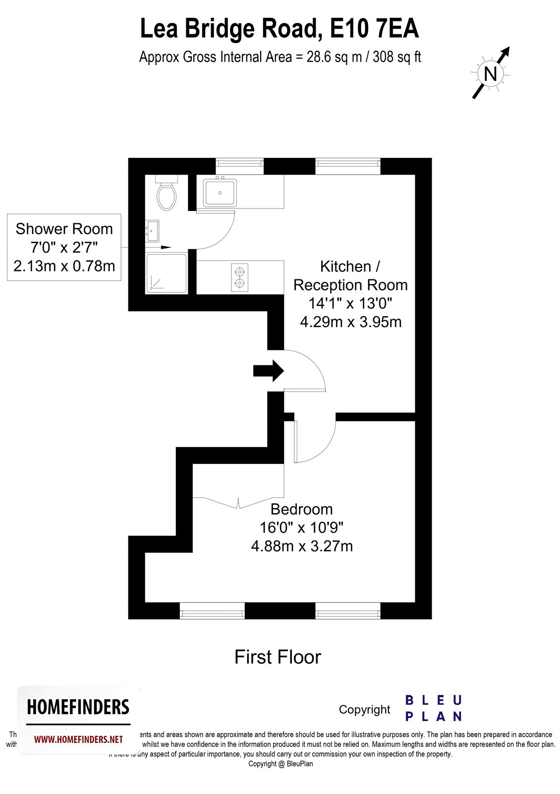 Flat 1, 403, Leabridge Road, London floorplan