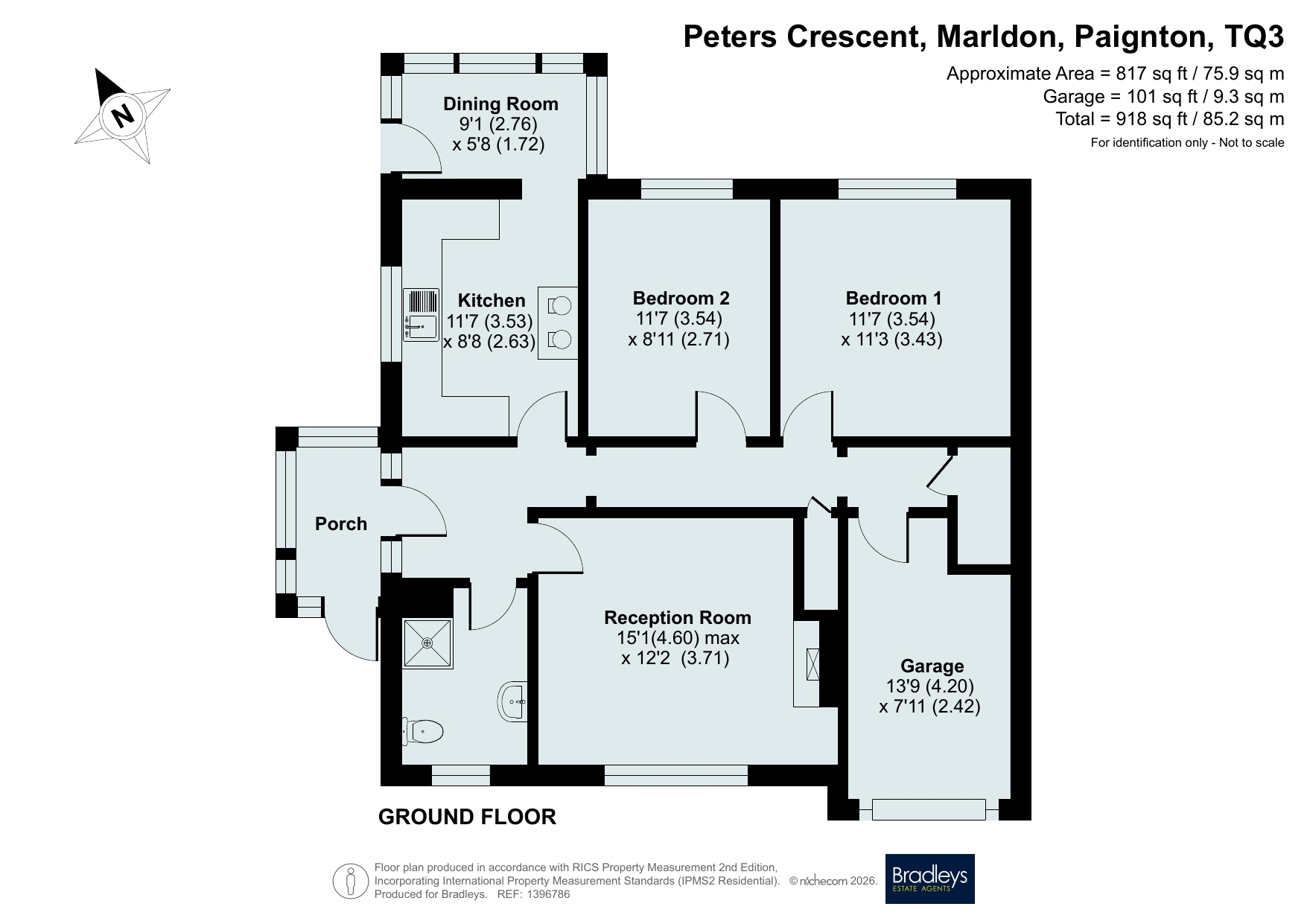 17, Peters Crescent, Paignton floorplan