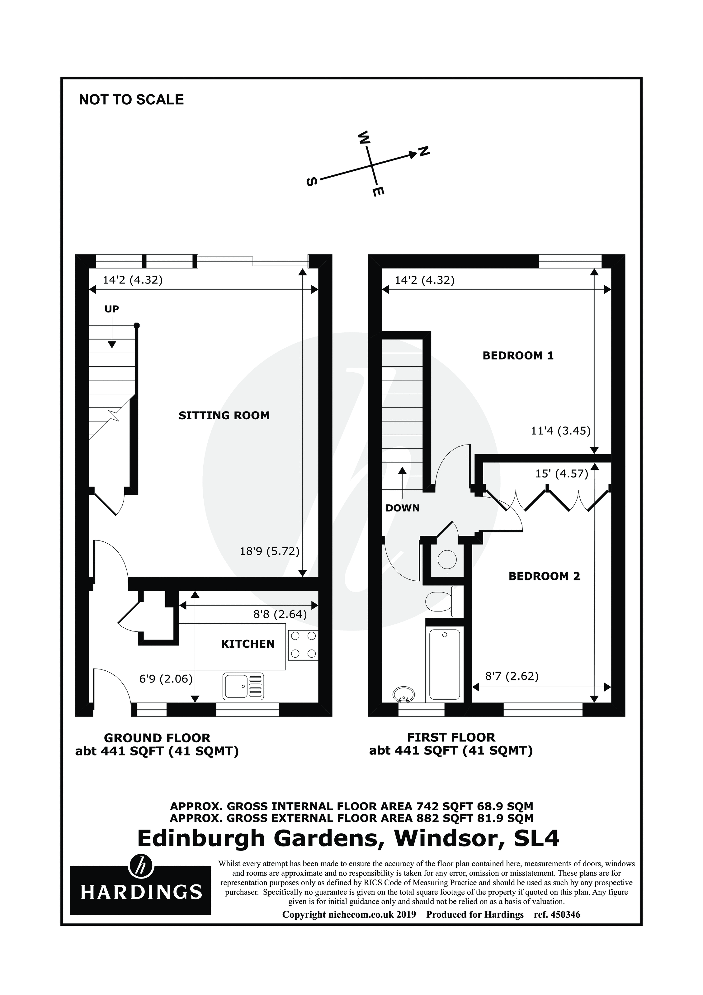 2 Bedrooms Terraced house to rent in Edinburgh Gardens, Windsor, Berkshire SL4