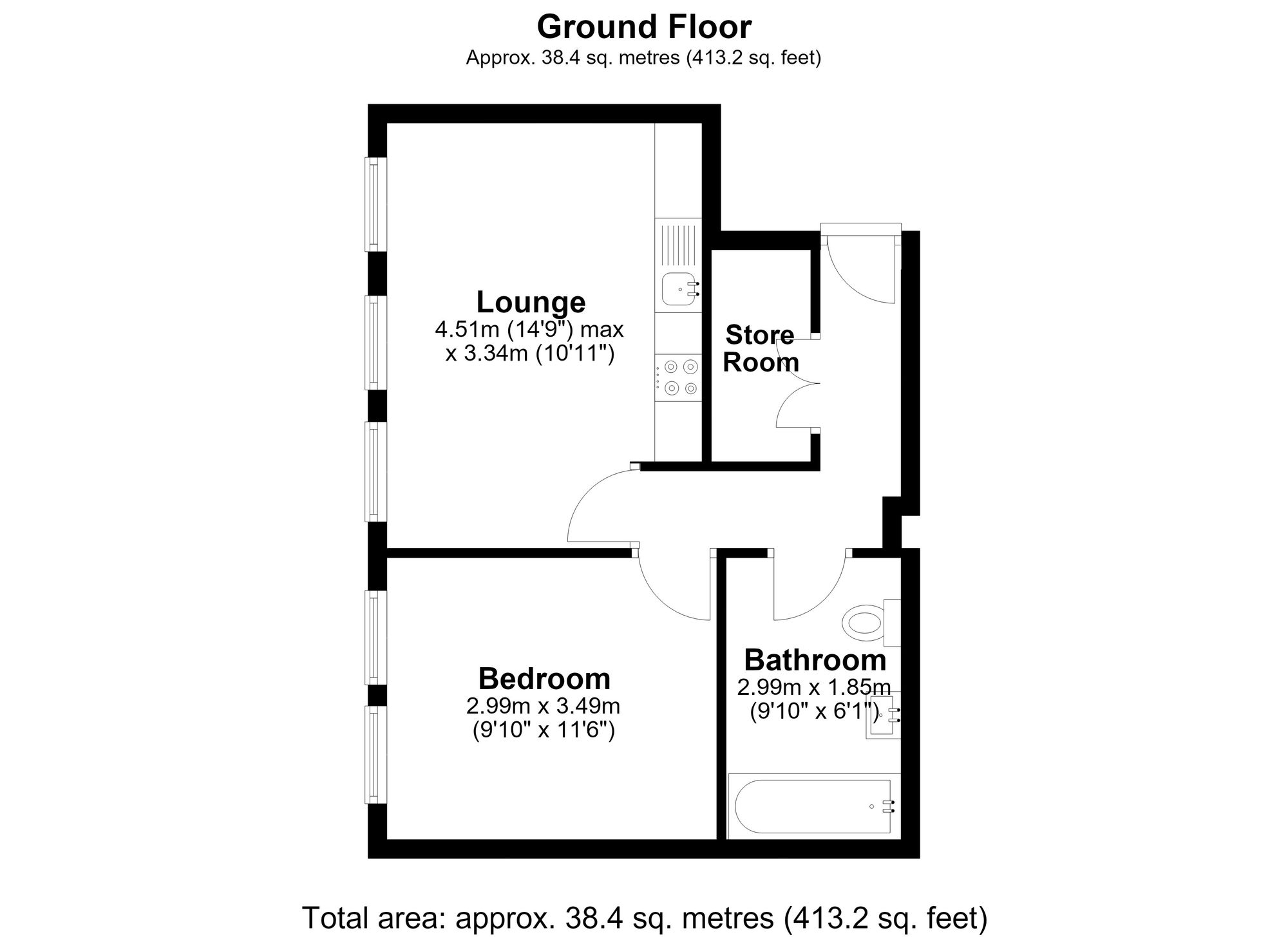 Flat 13, Park Crescent, Luton floorplan