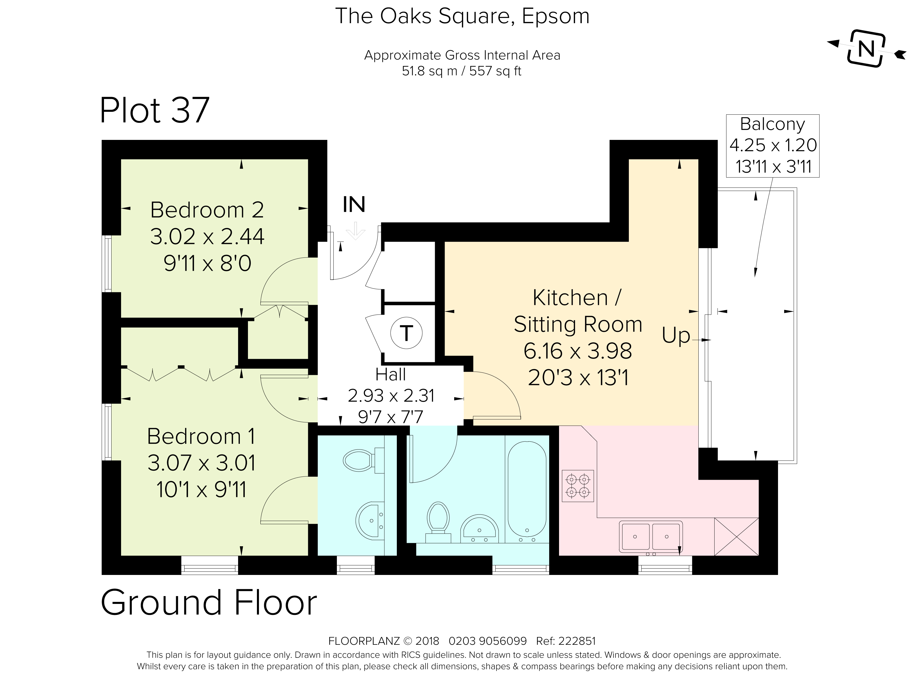 2 Bedrooms Flat to rent in The Oaks Square, Epsom KT19