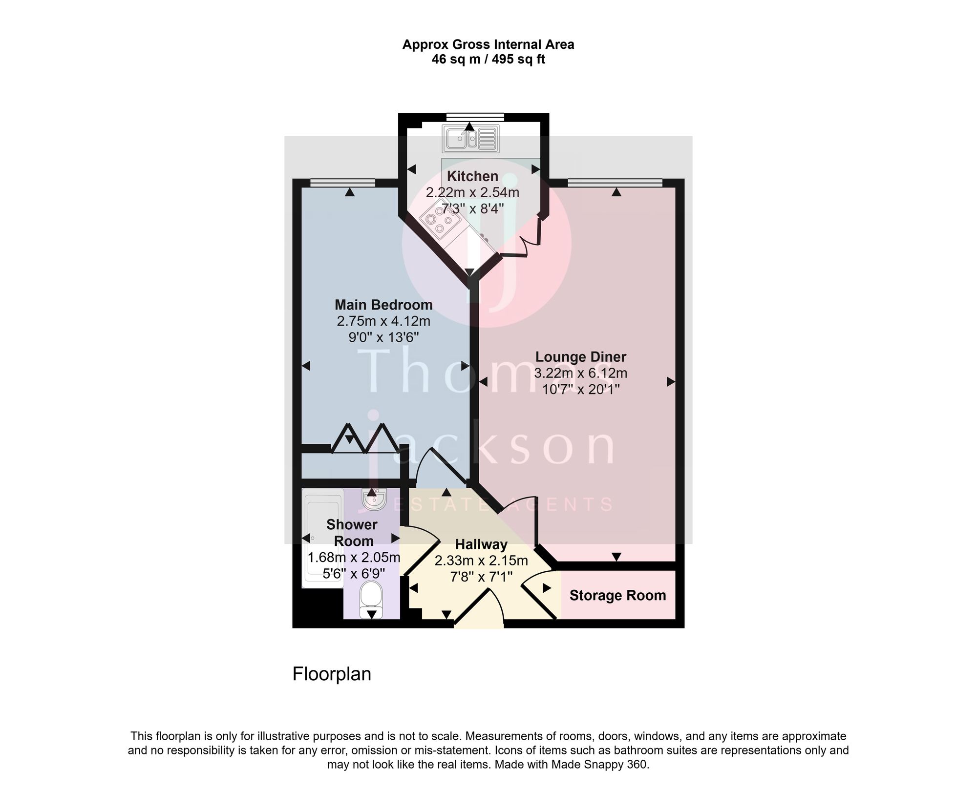 Flat 53, Palm Court Rowena Road, Westgate-On-Sea floorplan