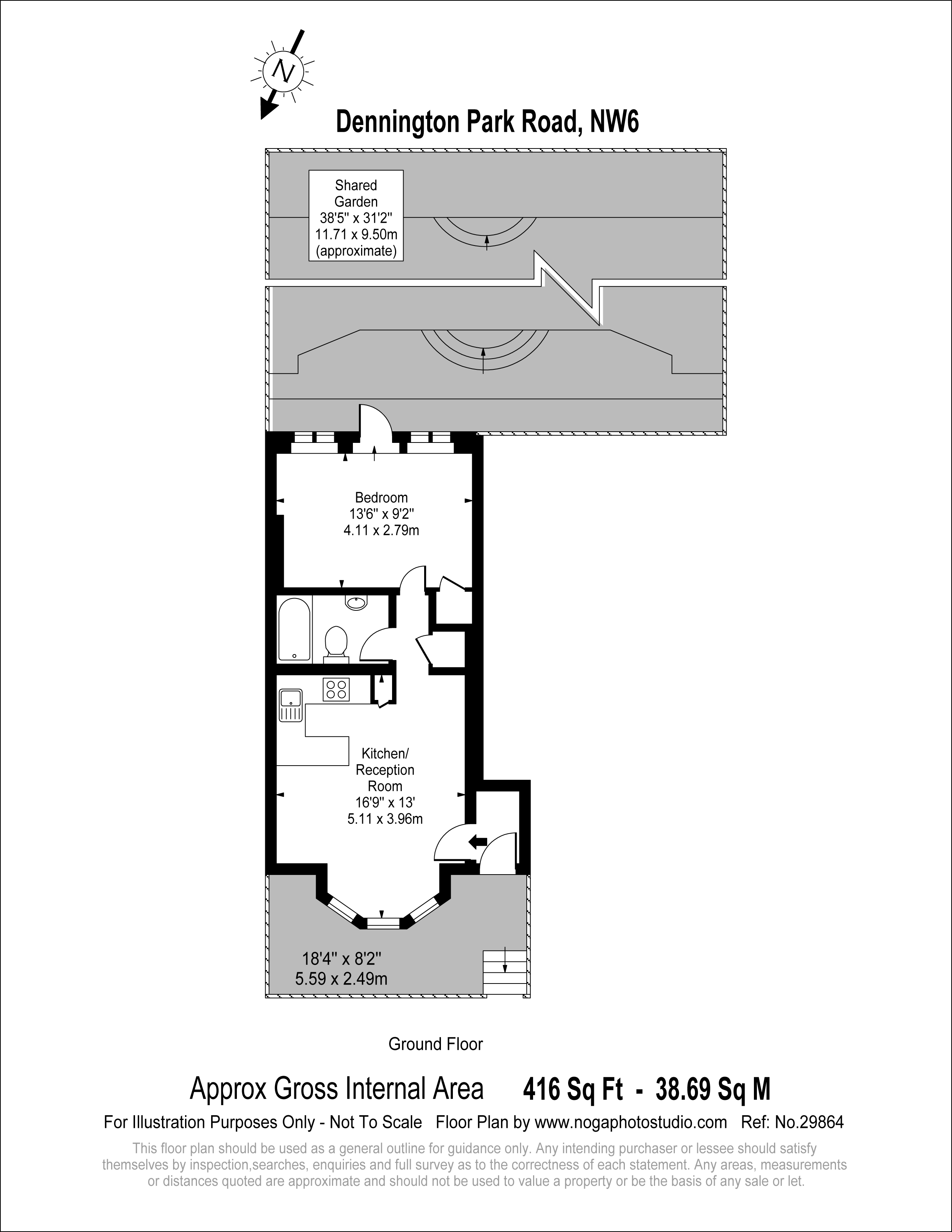 1 Bedrooms Flat to rent in Dennington Park Road, West Hampstead NW6