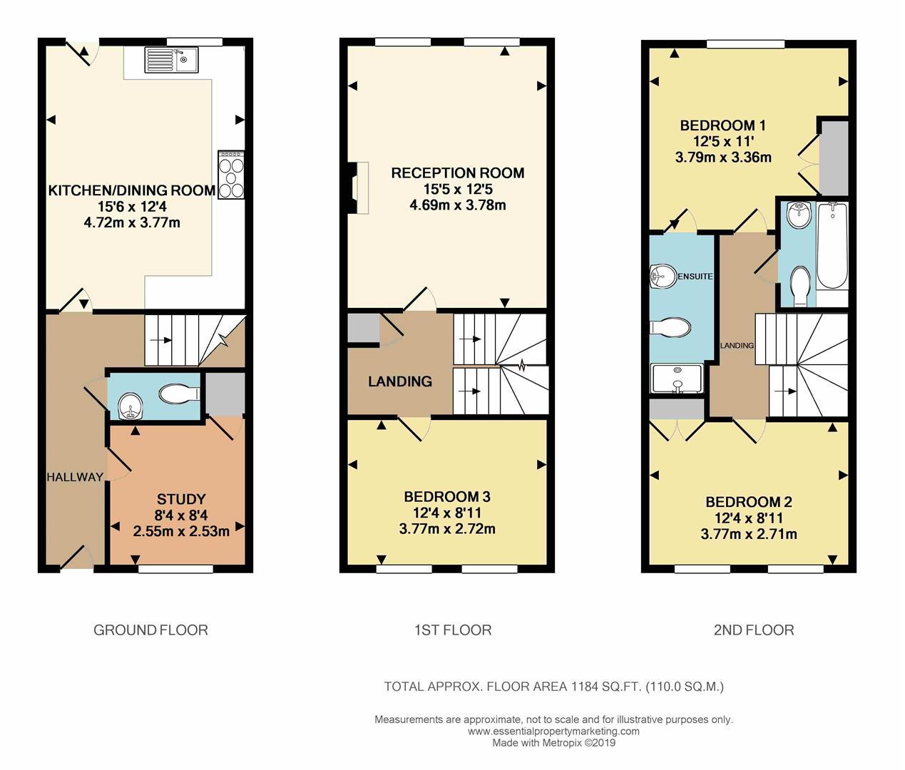 3 Bedrooms Terraced house for sale in St. Johns Way, Edenbridge TN8