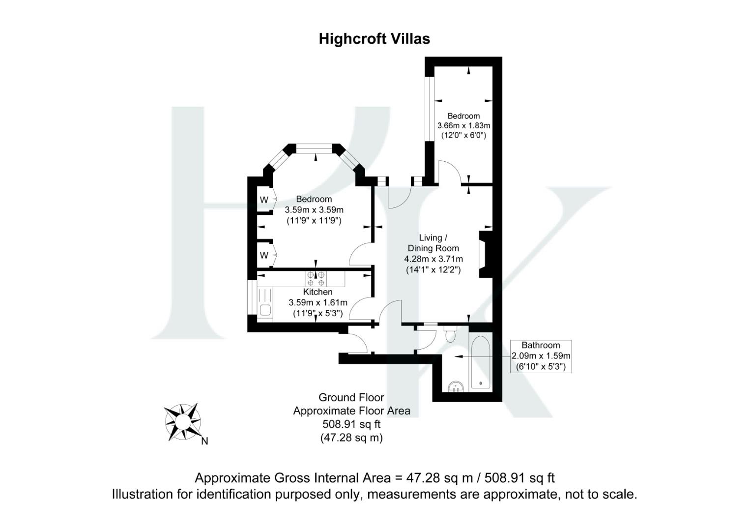 Flat 3, 11, Highcroft Villas, Brighton floorplan