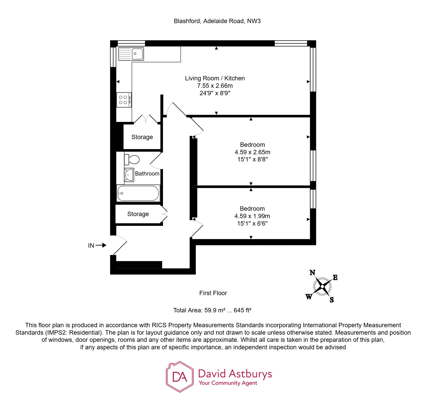 Flat 1 Blashford, Adelaide Road, Swiss Cottage floorplan