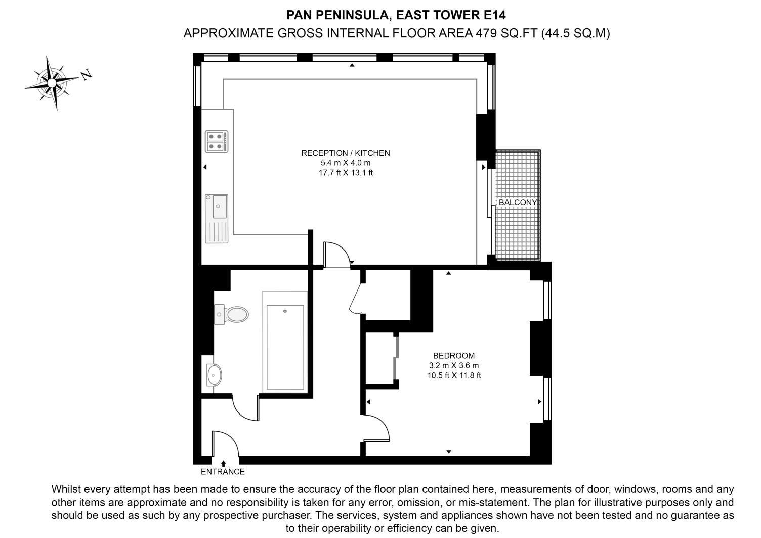 Flat 706,, East Tower, Canary Wharf floorplan