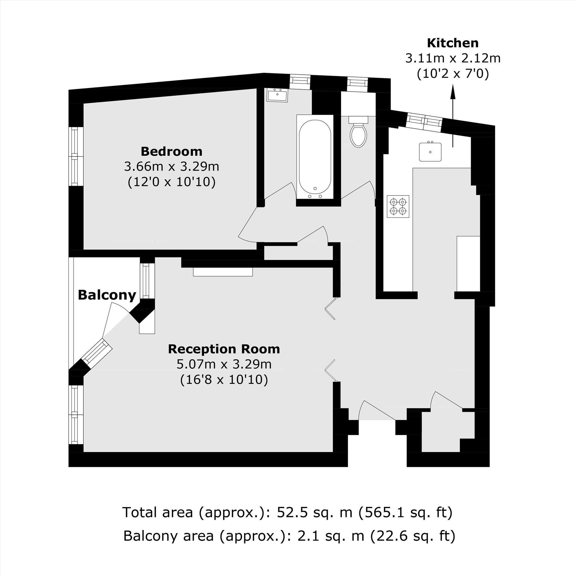 Flat 22, Kempe House, Burbage Close, London floorplan