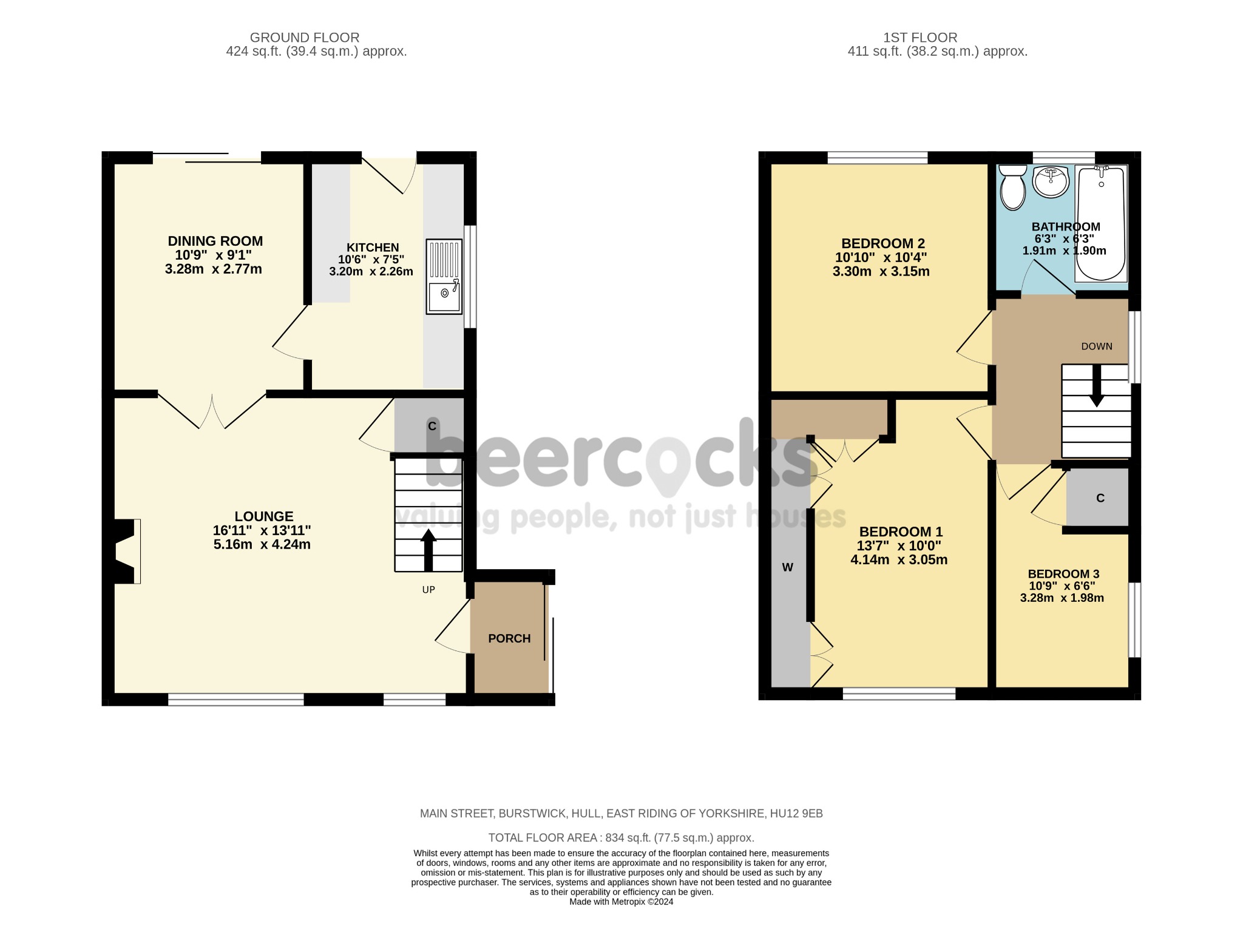 115, Main Street, Hull floorplan