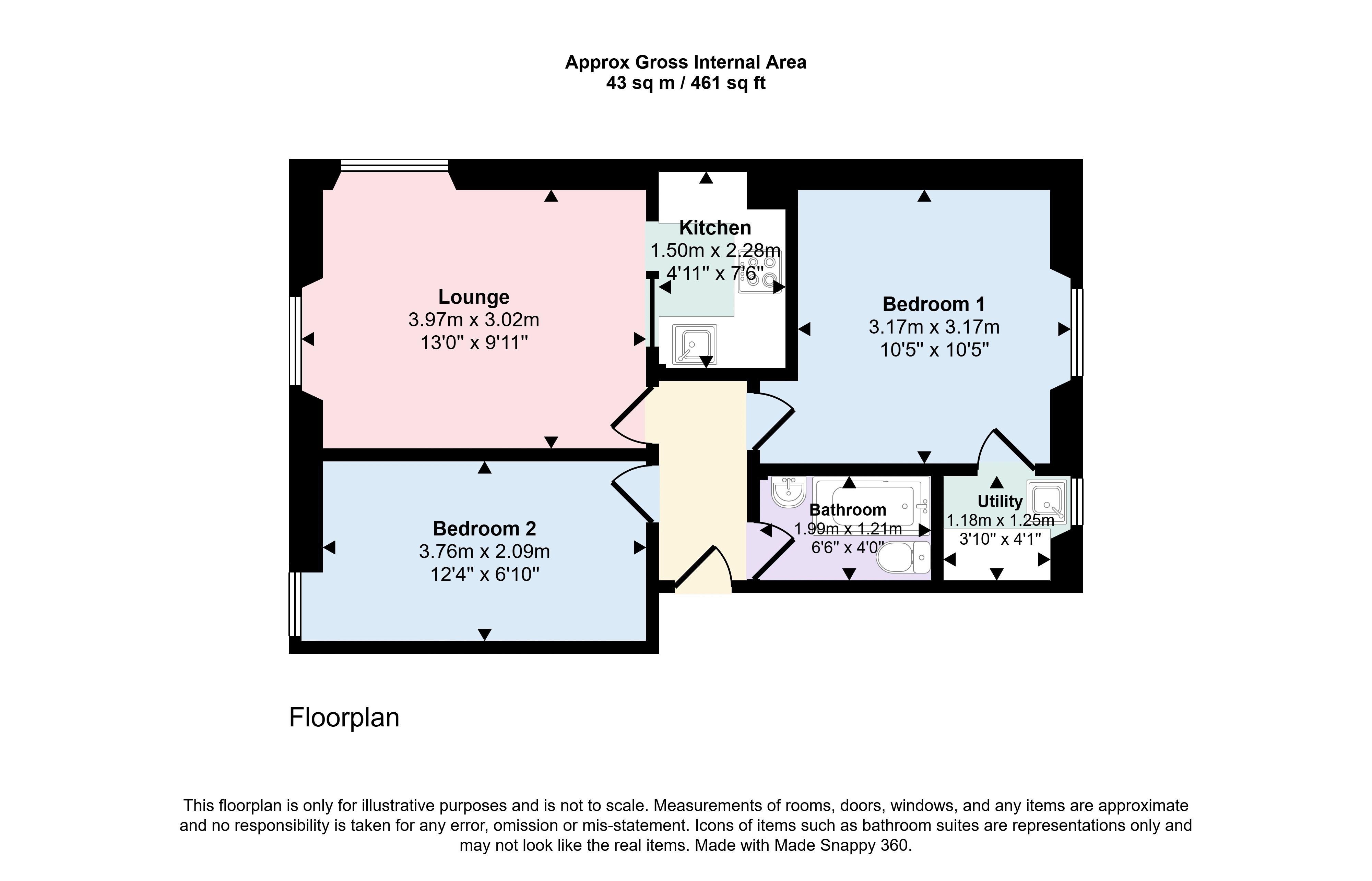 2/2, 2, Bruce Street, Dumbarton floorplan