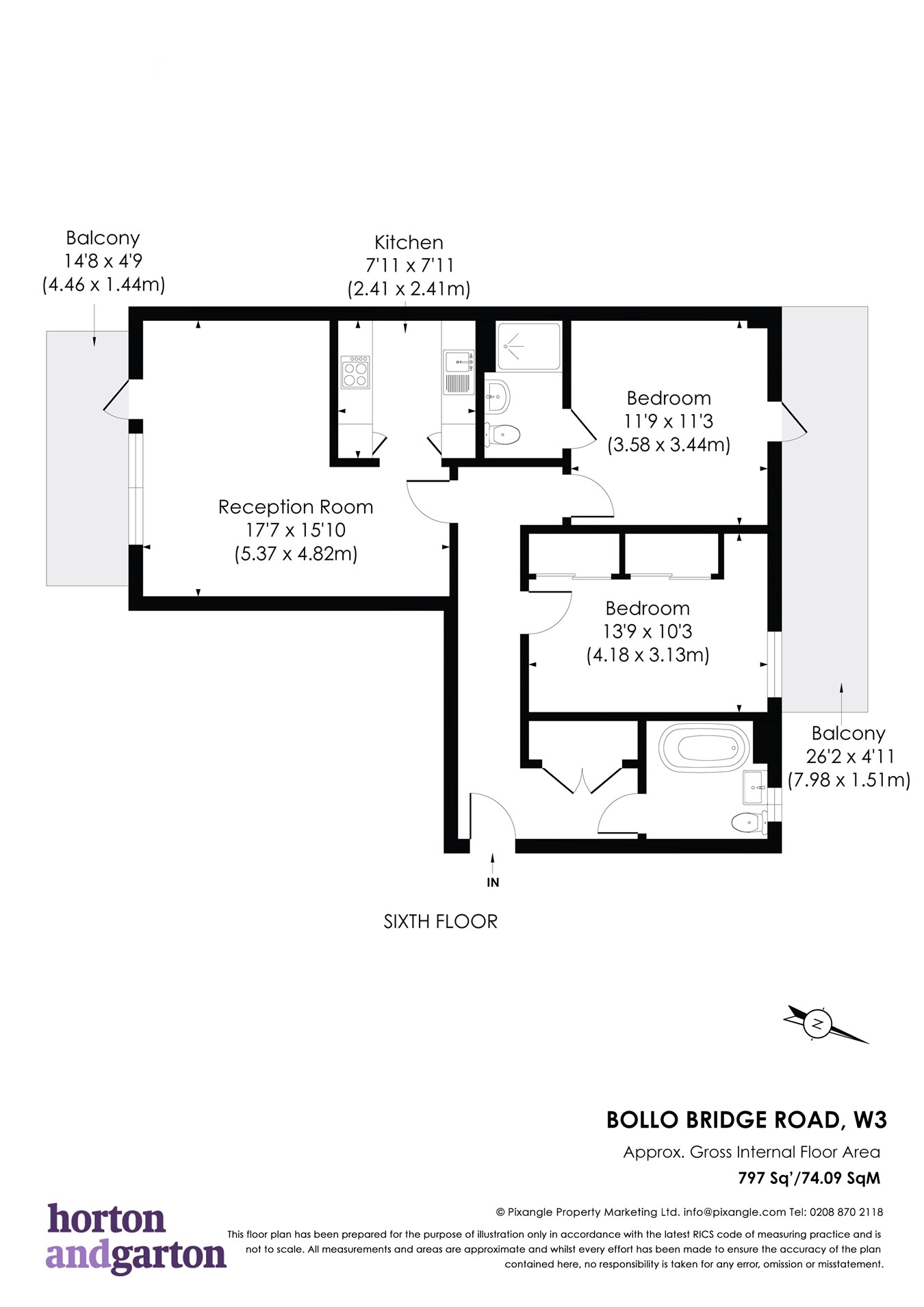 Herrick Court, Bollo Bridge Road, Acton Green, Acton W3, 2 bedroom flat