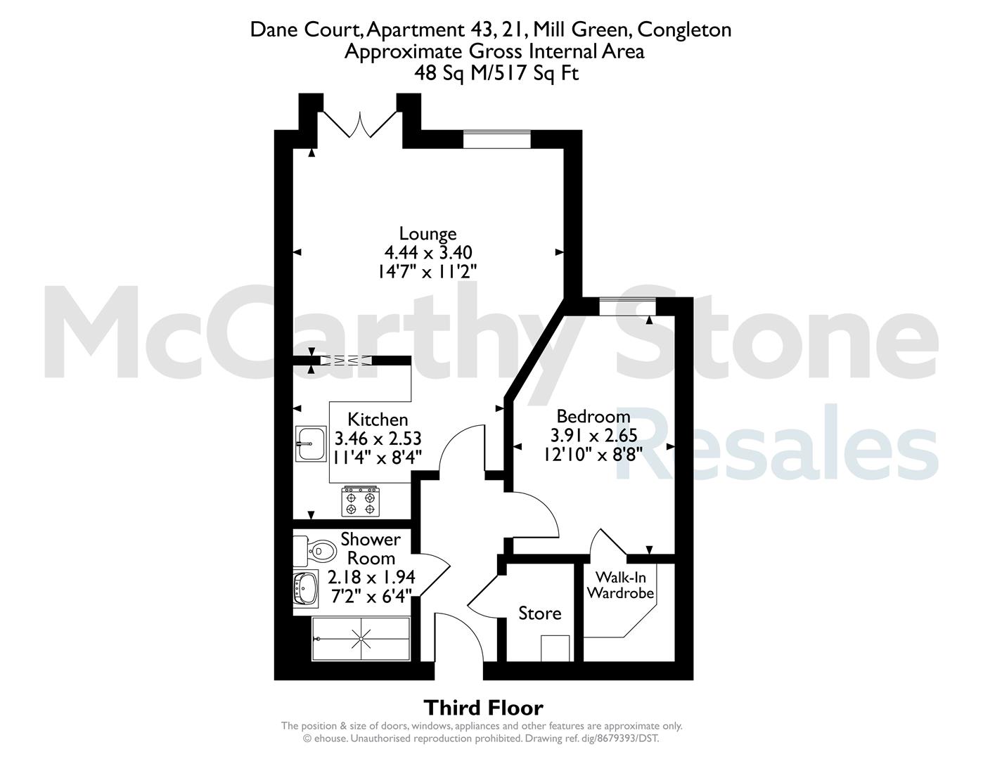 43 Dane Court, 21 Mill Green, Congleton floorplan