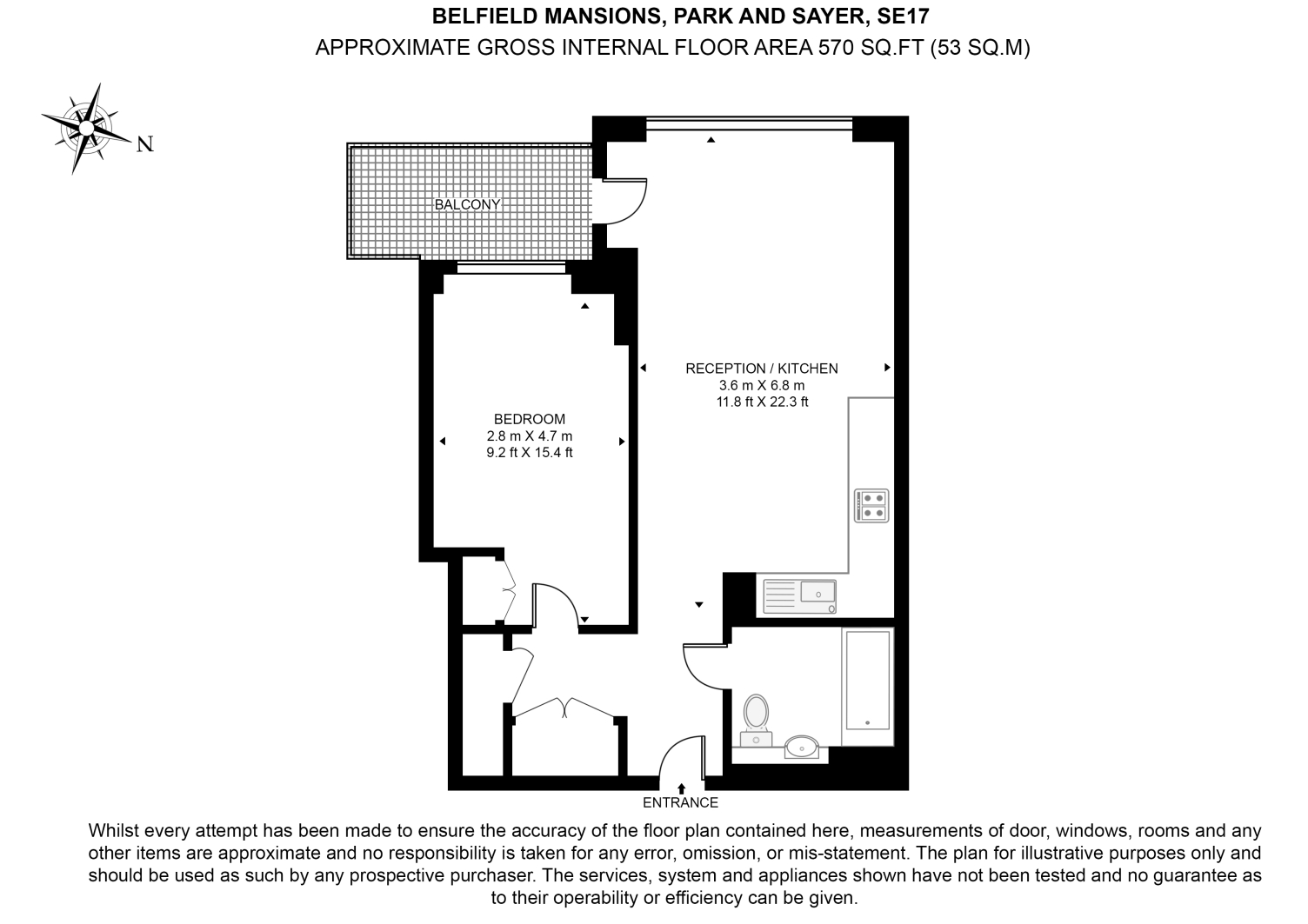 Belfield Mansions, Park & Sayer, Elephant And Castle floorplan
